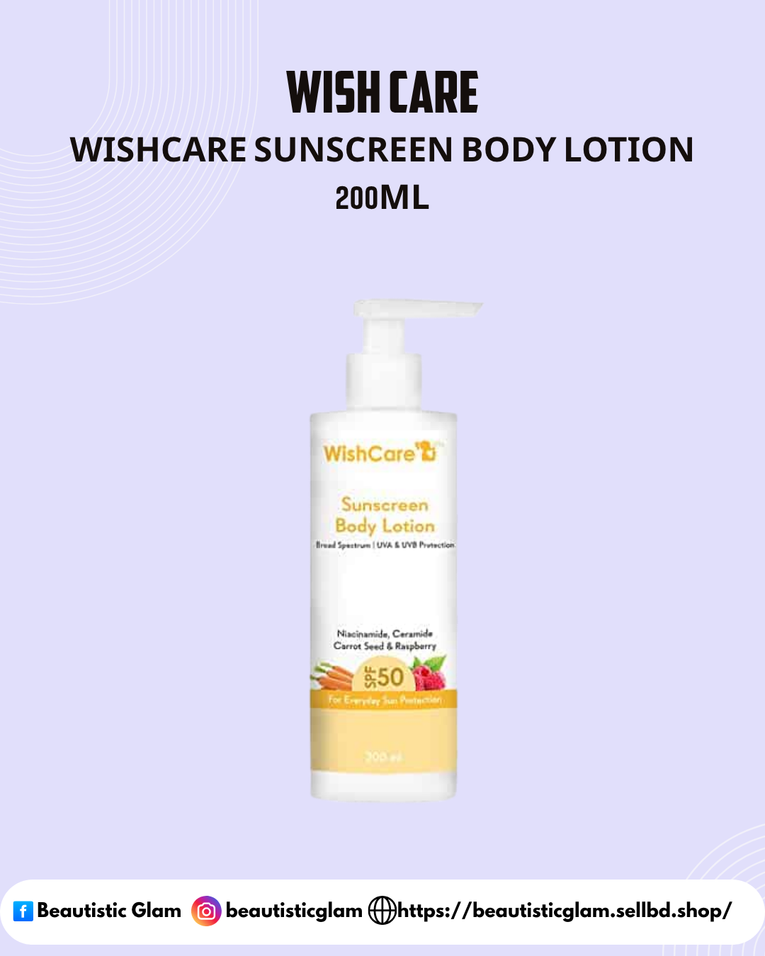 Wishcare Sunscreen Body Lotion 200ML