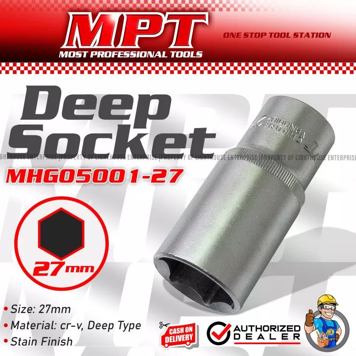MPT 1/2" Socket ( 24mm | 27mm | 30mm | 32mm ), Cr-V; Model : MHG04001_img_1