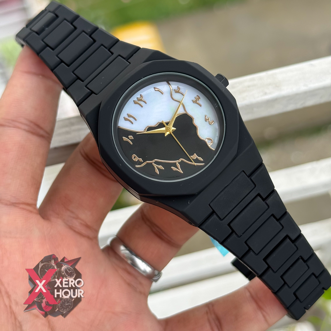 Arabic Aura watch | Golden shade White Black dial