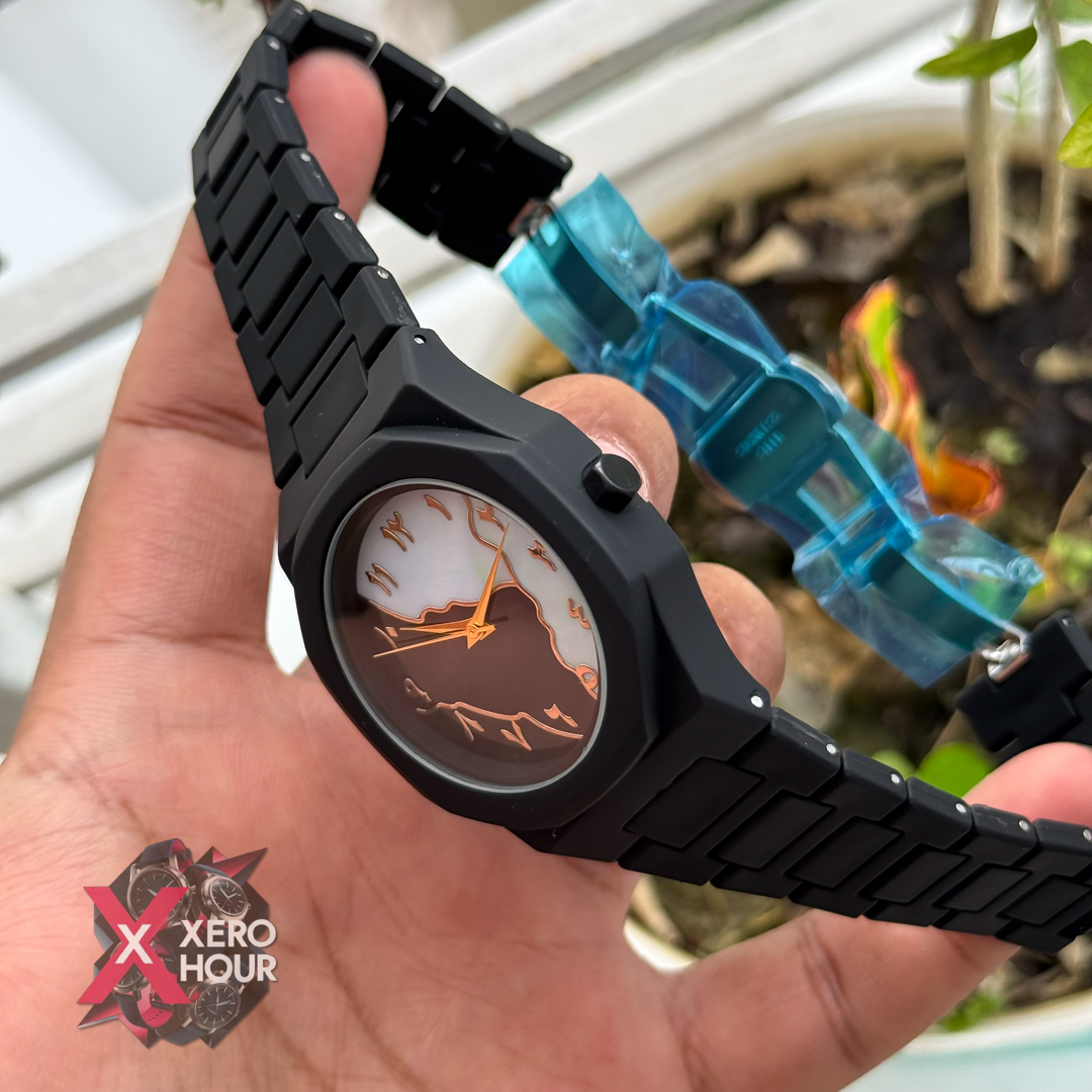 Arabic Aura watch | Golden shade White Black dial_img_2