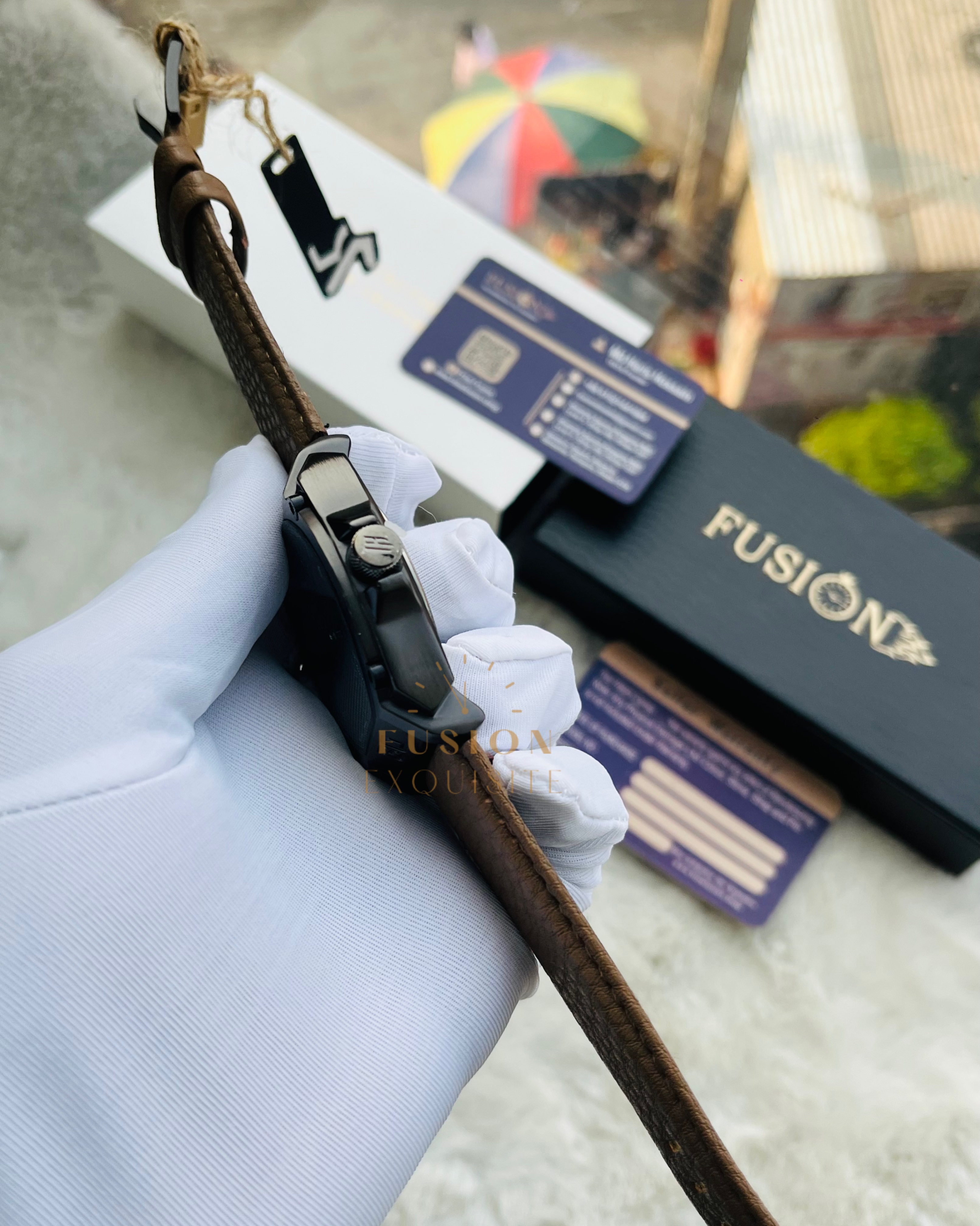 Tubular Square Belt Brown Authentic Watch_img_1