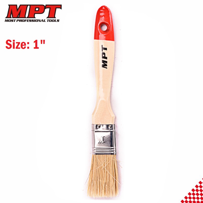 MPT Flat Paint Brush ( 1" | 1.5" | 2" | 2.5" | 3" | 4" ) Heavy Duty Wood Handle; MHI04001_img_1
