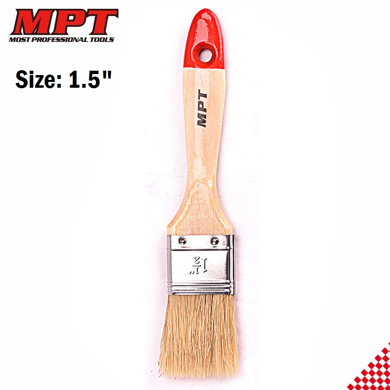 MPT Flat Paint Brush ( 1" | 1.5" | 2" | 2.5" | 3" | 4" ) Heavy Duty Wood Handle; MHI04001