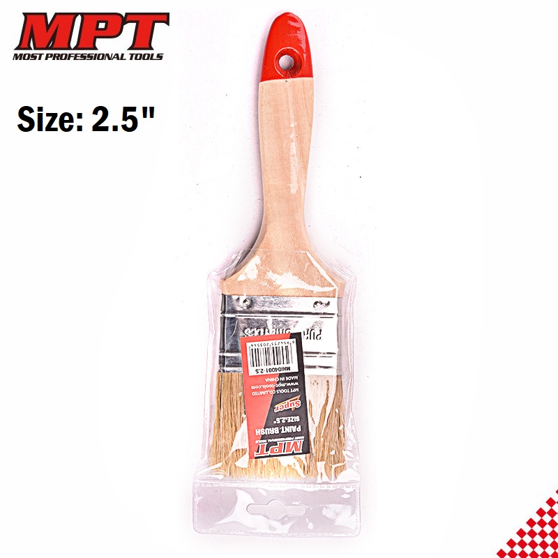 MPT Flat Paint Brush ( 1" | 1.5" | 2" | 2.5" | 3" | 4" ) Heavy Duty Wood Handle; MHI04001_img_5