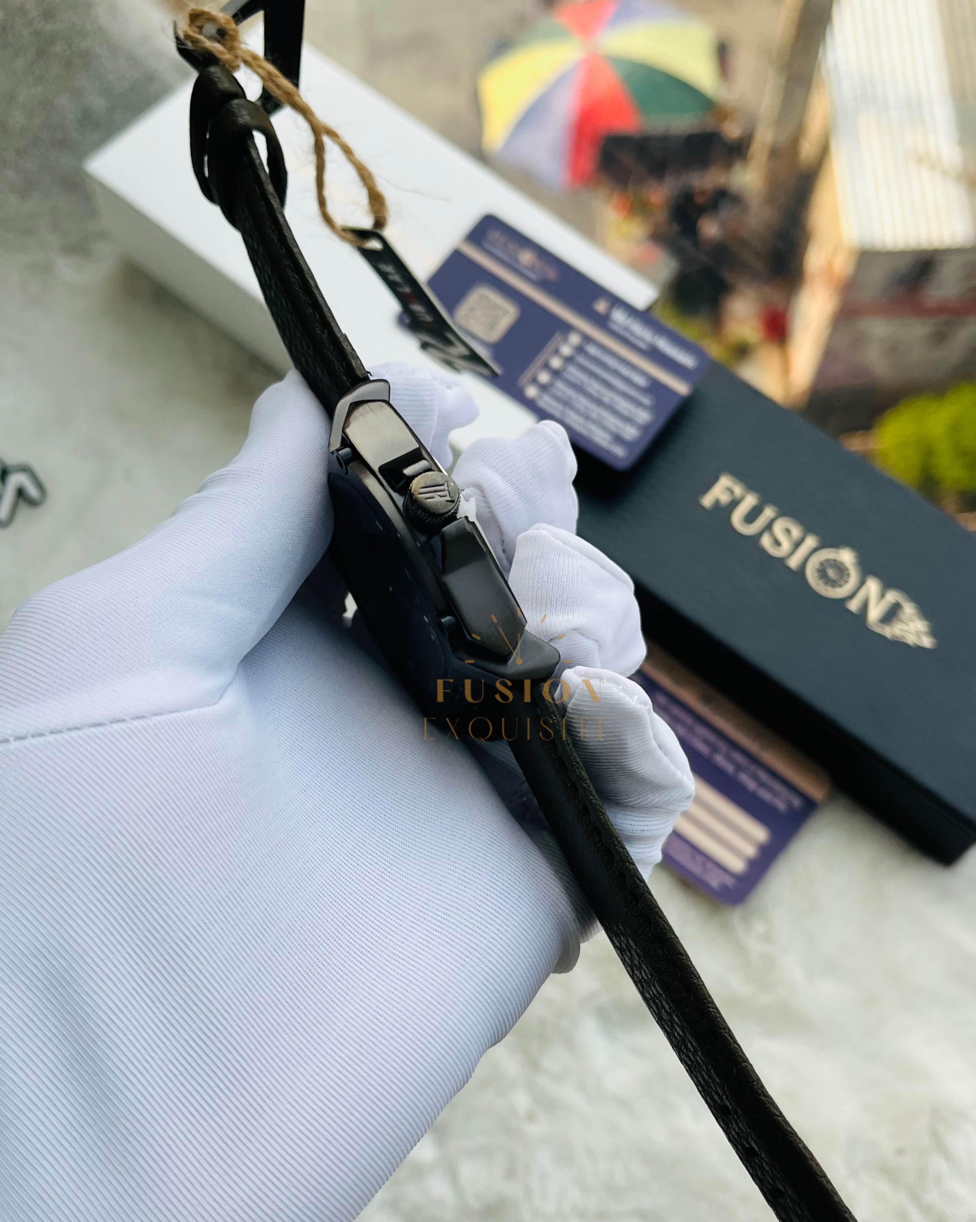 Tubular Square Belt Deep Green Authentic Watch_img_1