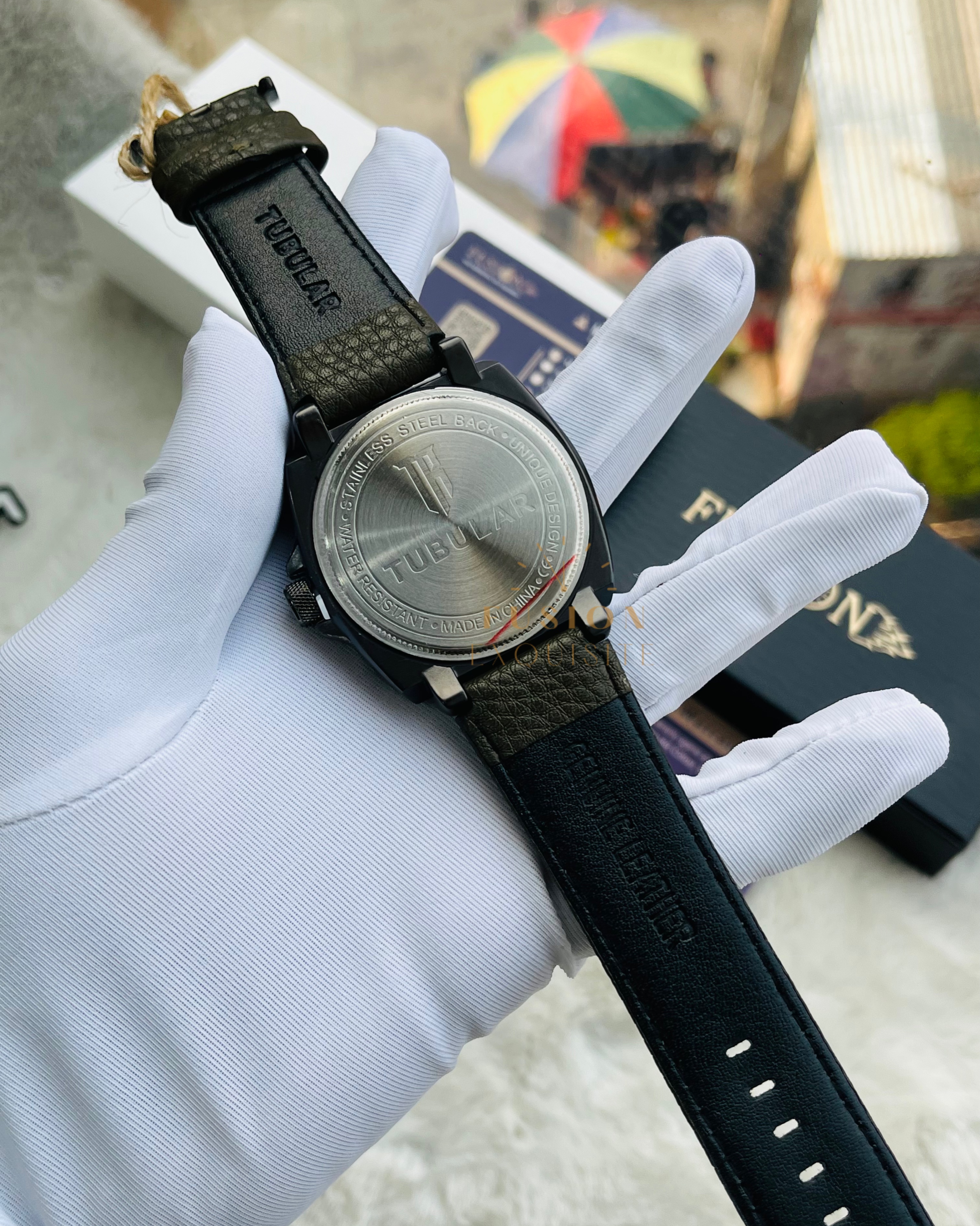 Tubular Square Belt Deep Green Authentic Watch_img_2