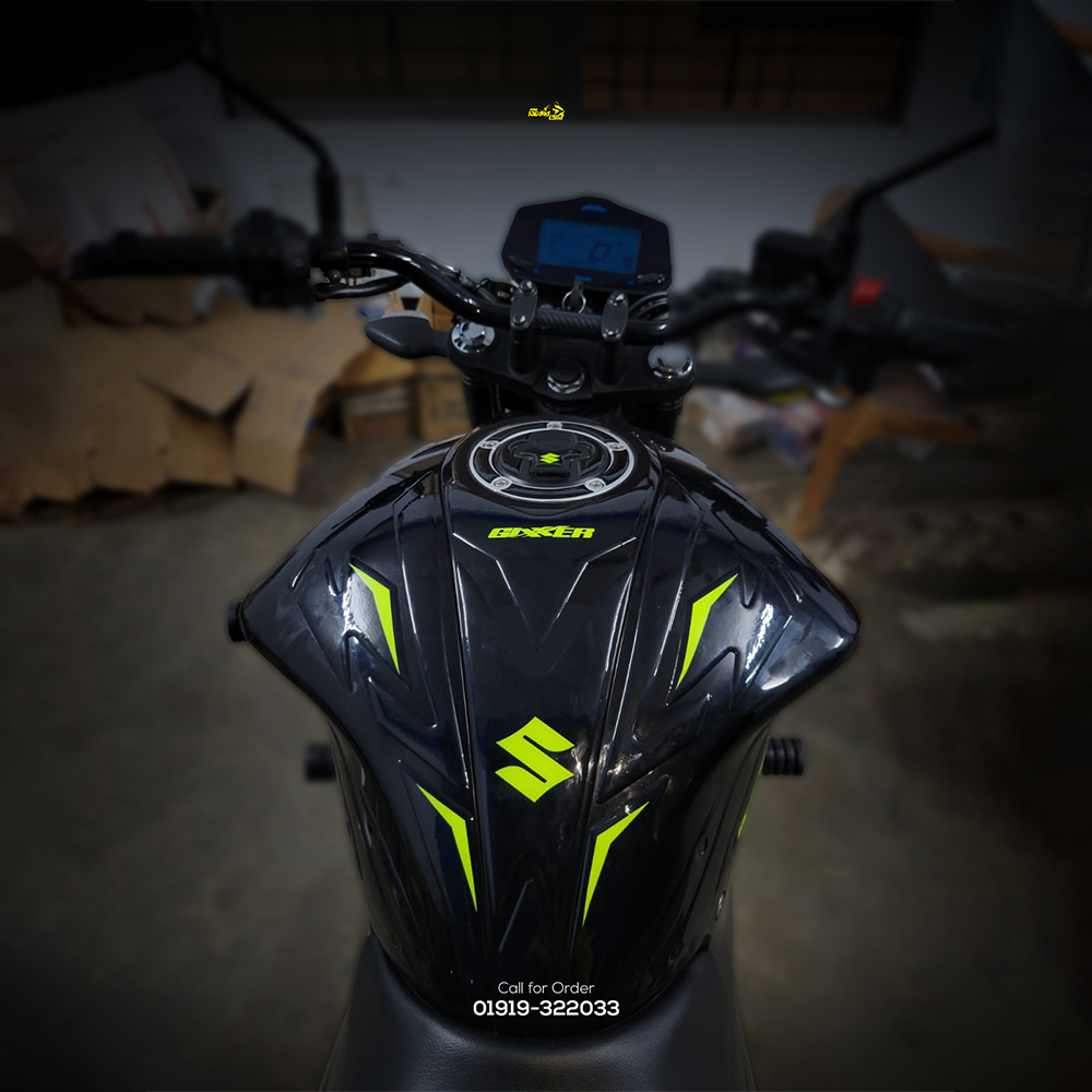 Gixxer Fi or SF Glossy Black Neon ( Premium Tank Pad 023)_img_3
