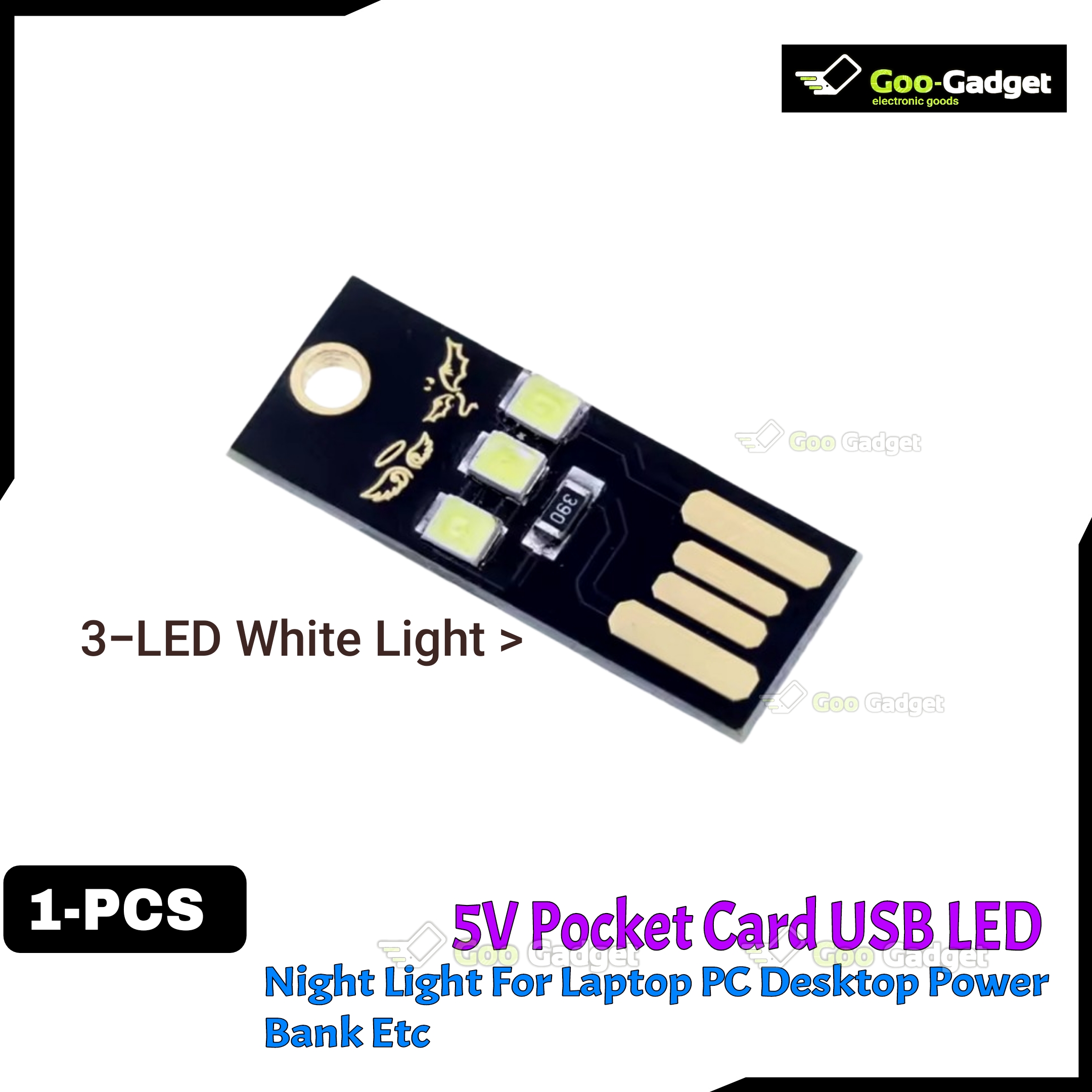 Night Lamp Mini Pocket Card USB Power LED Keychain | 0.5W USB LED Bulb for Laptop, PC, and Power Bank