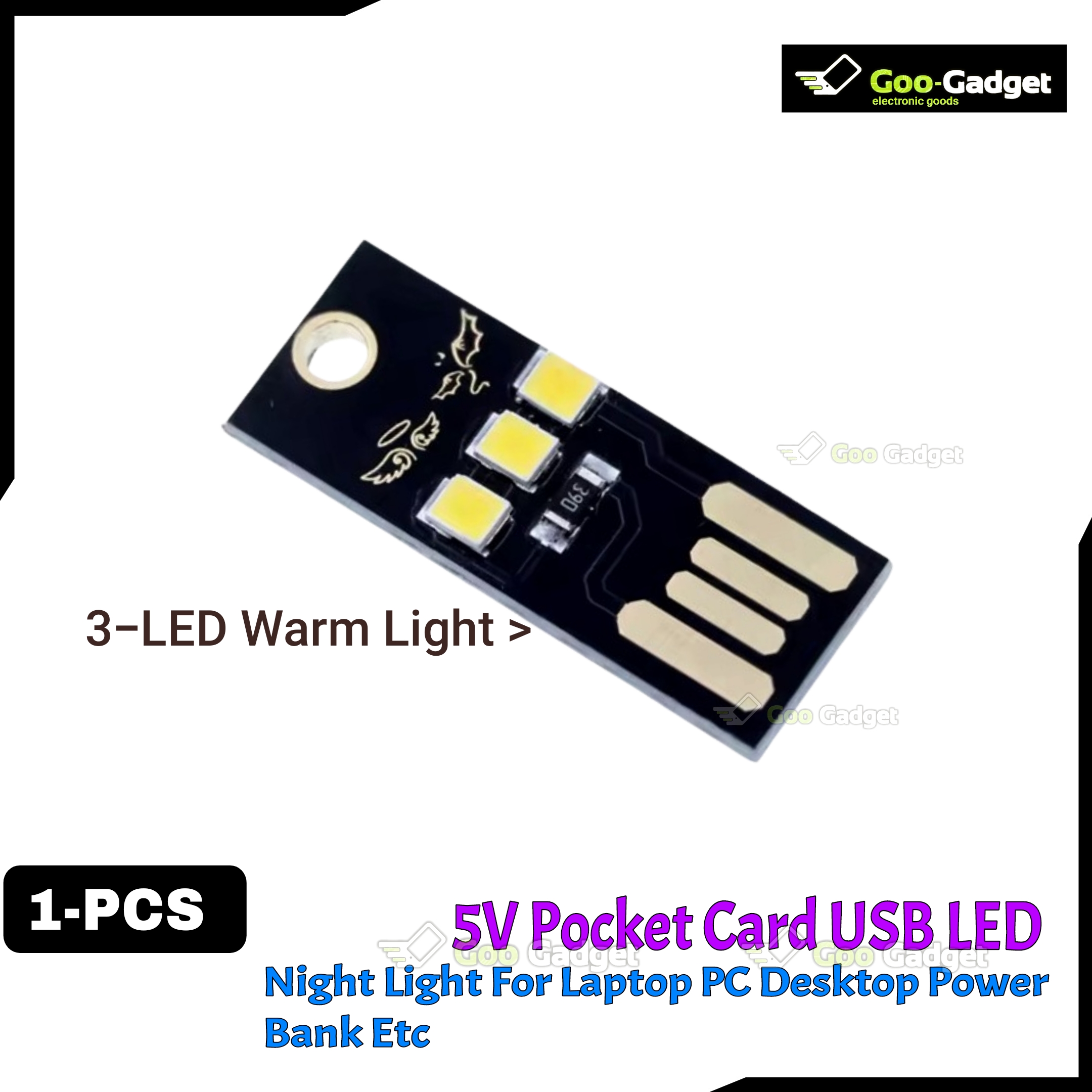 Night Lamp Mini Pocket Card USB Power LED Keychain | 0.5W USB LED Bulb for Laptop, PC, and Power Bank_img_2