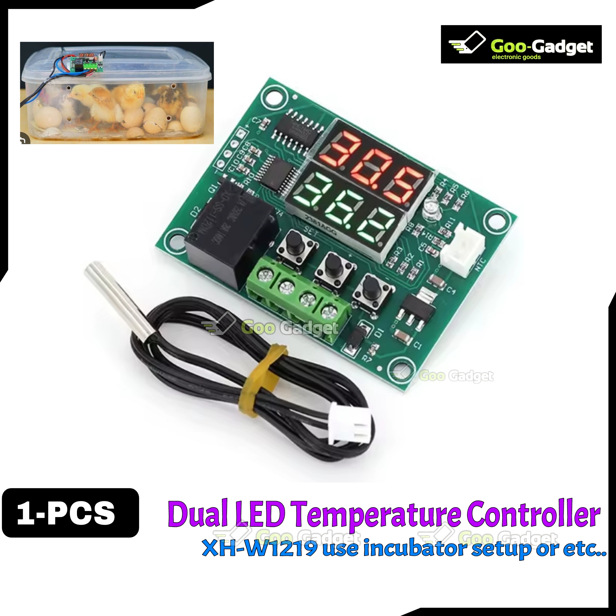 XH-W1219 DC 12V Dual Display Digital Temperature Controller | High-Accuracy Temperature Control Switch