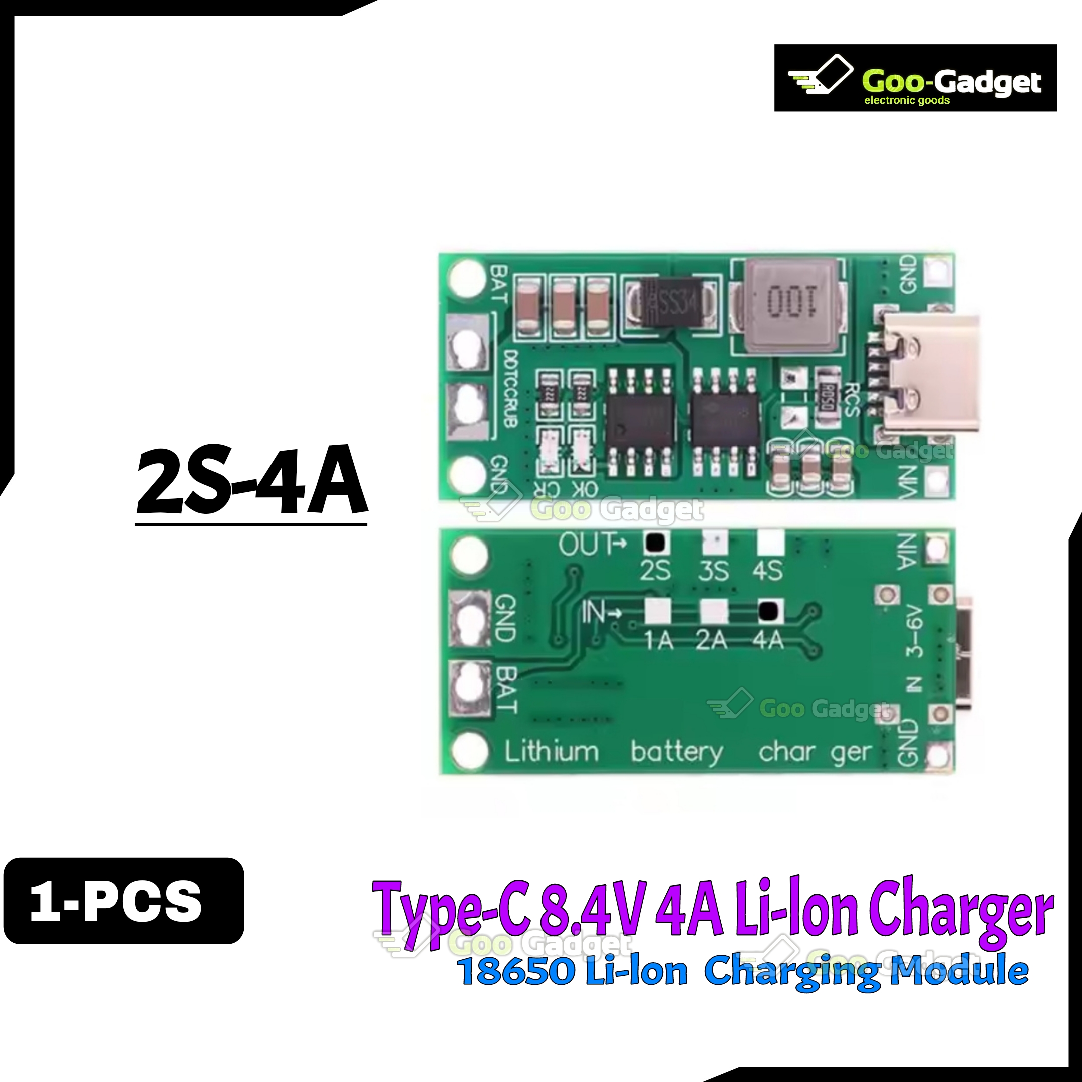 Multi-Cell 2S 3S 4S Type-C Step-Up Boost Charger | 8.4V 12.6V 16.8V LiPo/Li-Ion Battery Charger