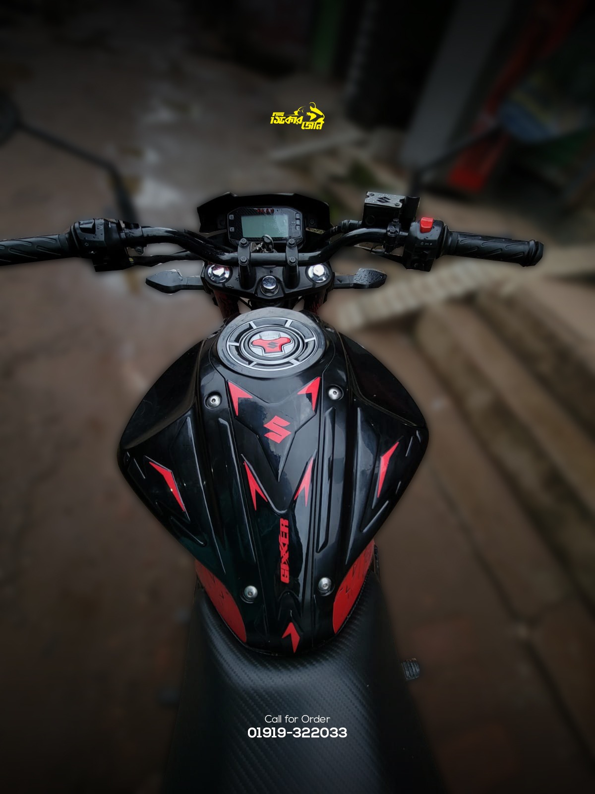 Gixxer Monotone Glossy Black Neon ( Premium Tank Pad 019)_img_0