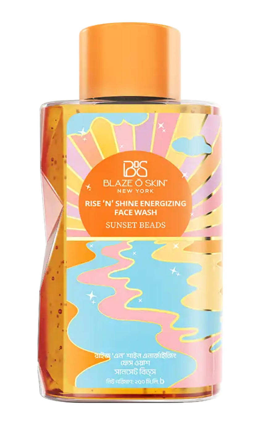 Blaze O’ Skin Rise ‘N’ Shine Energizing Face Wash – Sunset Beads 250ml - Image 1