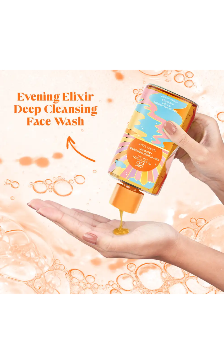 Blaze O’ Skin Rise ‘N’ Shine Energizing Face Wash – Sunset Beads 250ml - Image 3