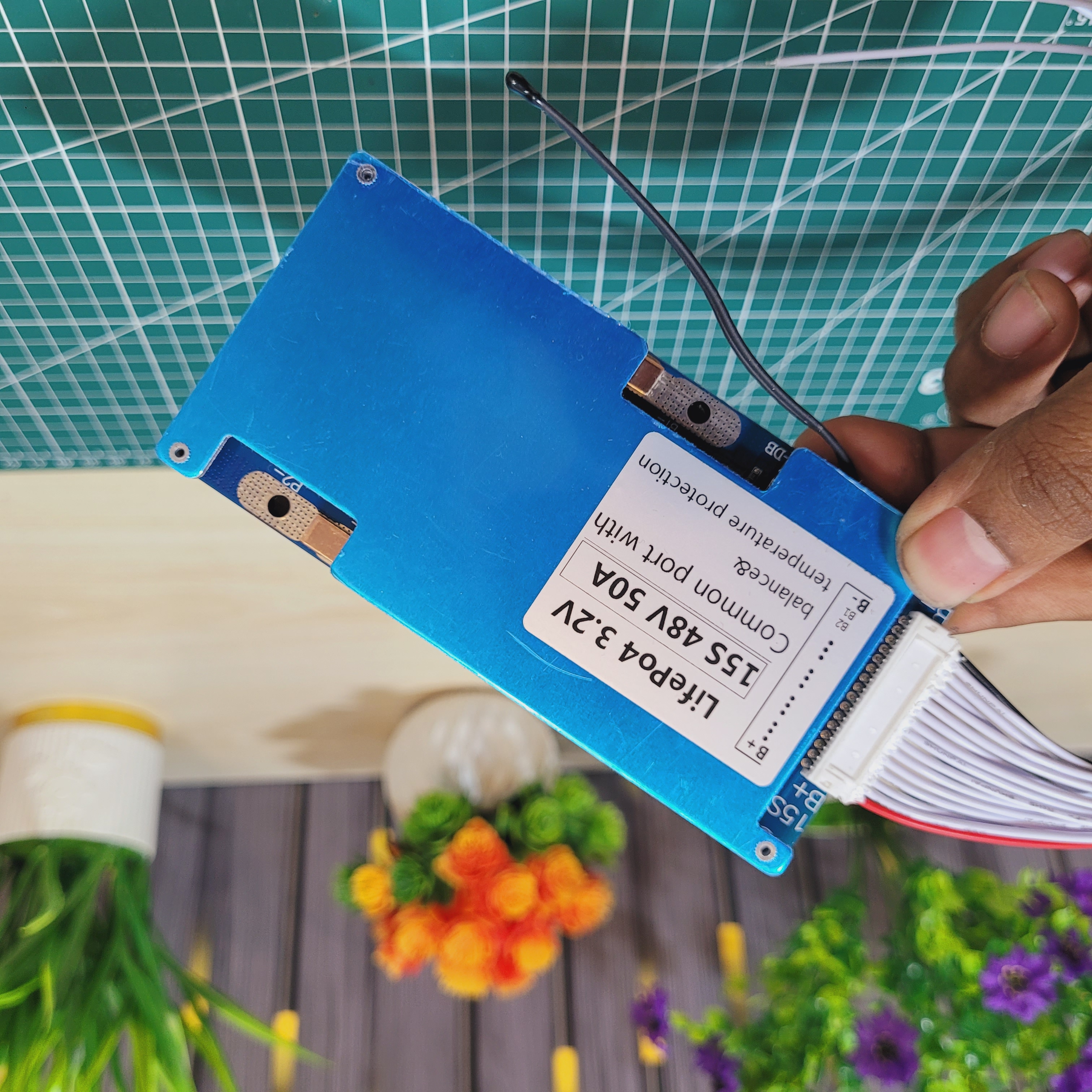 15S 48V 50A LiFePO4 Battery Management System with Balance and Temperature Protection