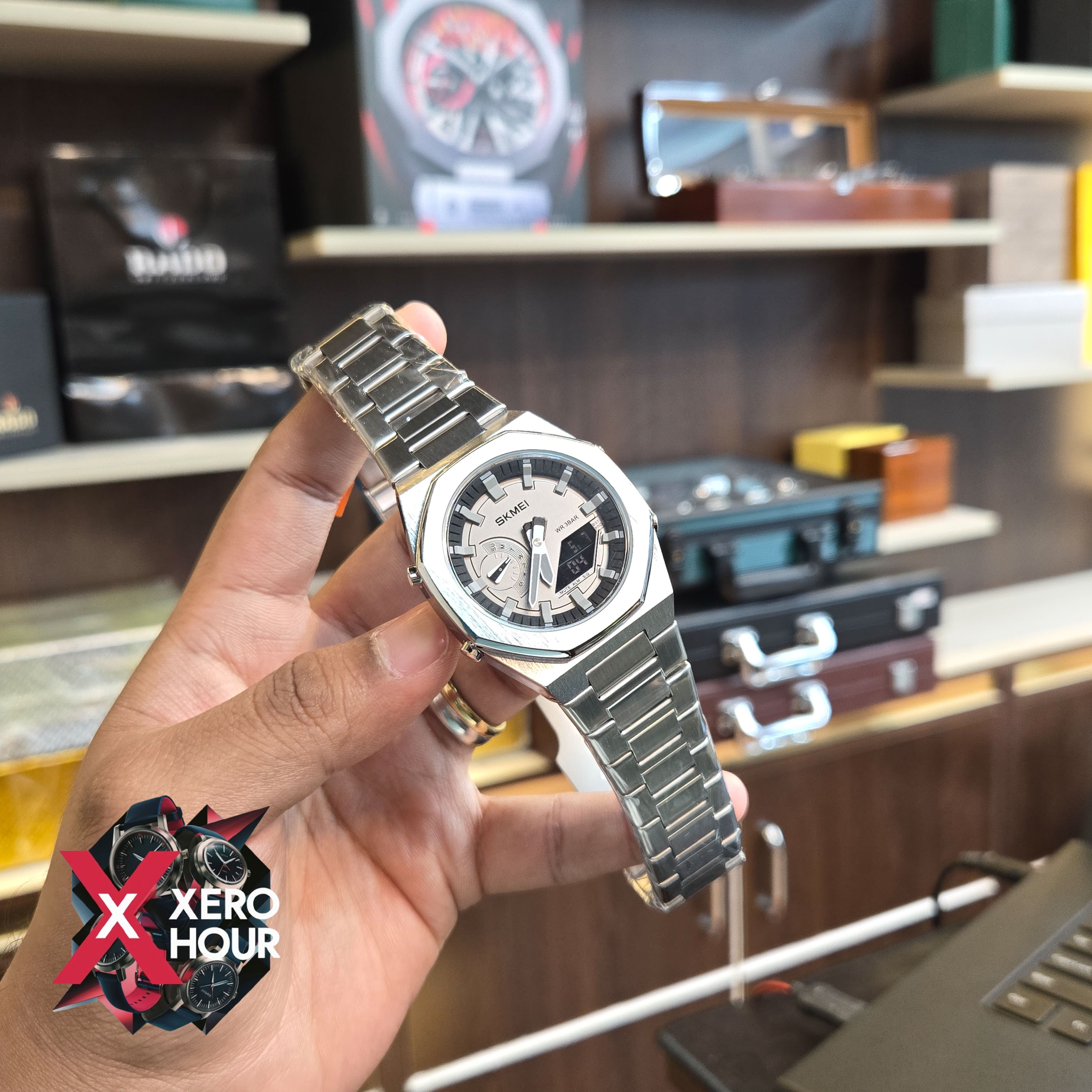 Skmei 1816 Dual Time Show digital | silver Color_img_4