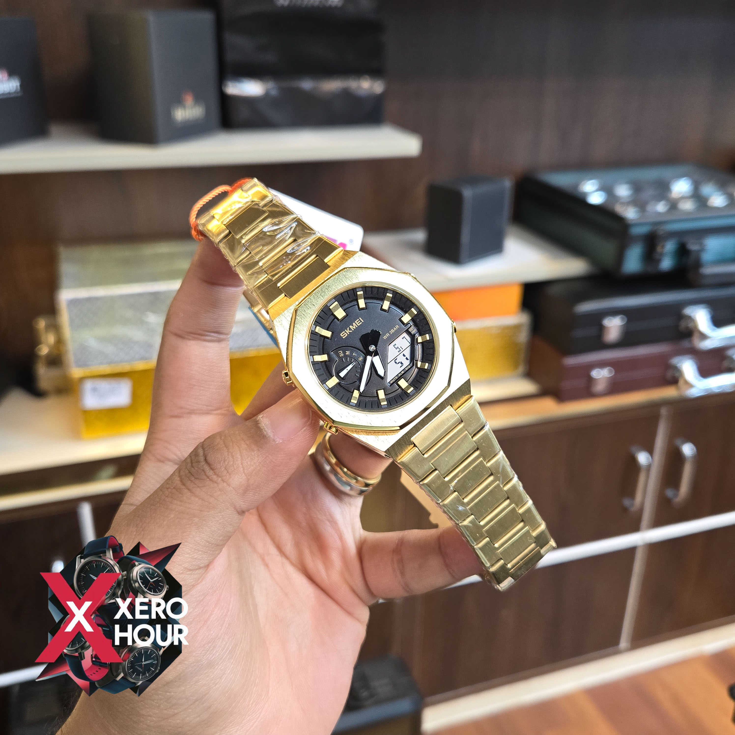 Skmei 1816 Dual Time Show digital |  Gold Color