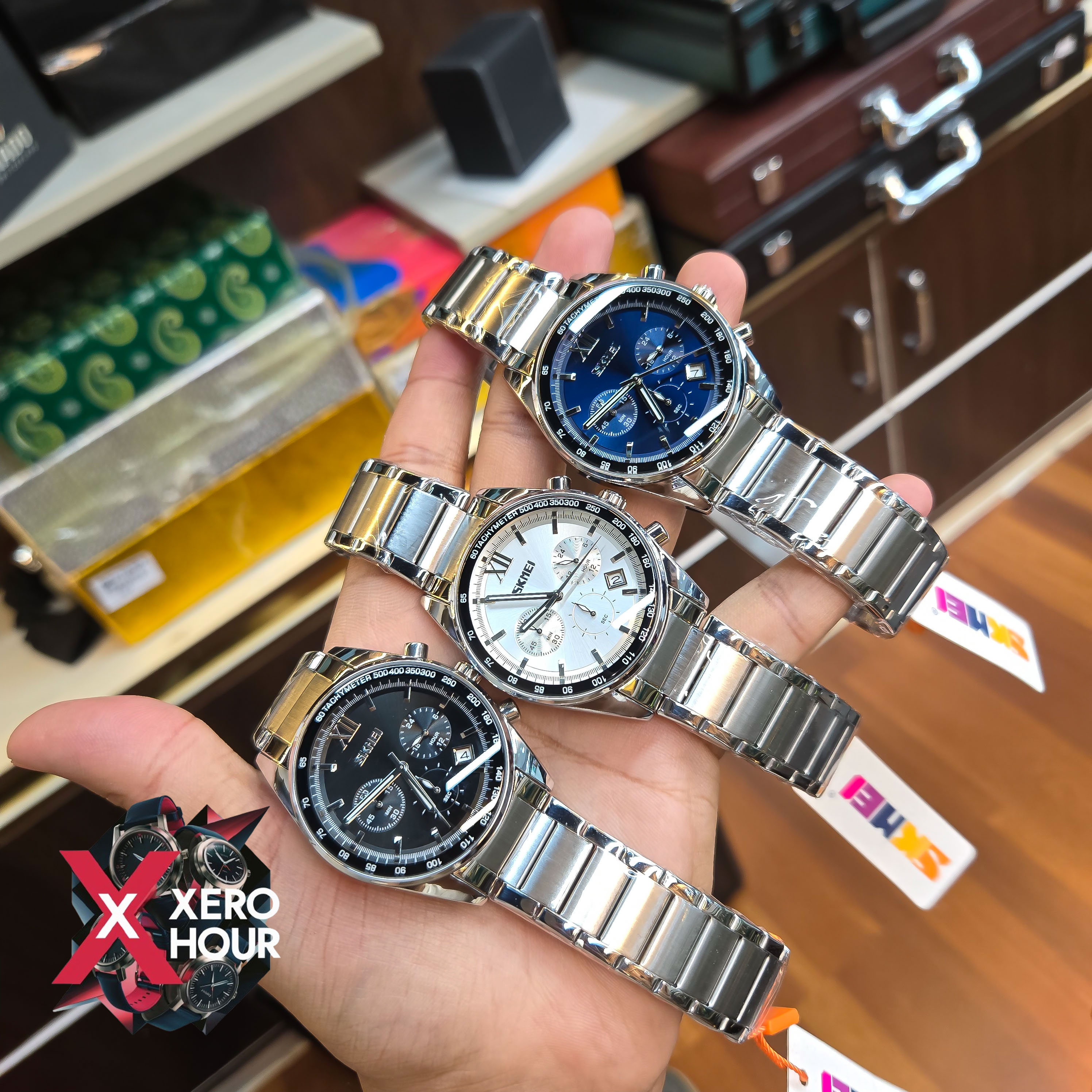 SKMEI 9096 Men’s Fashion Japan Movt Quartz Watch Stainless Steel | Black, White,Blue_img_0