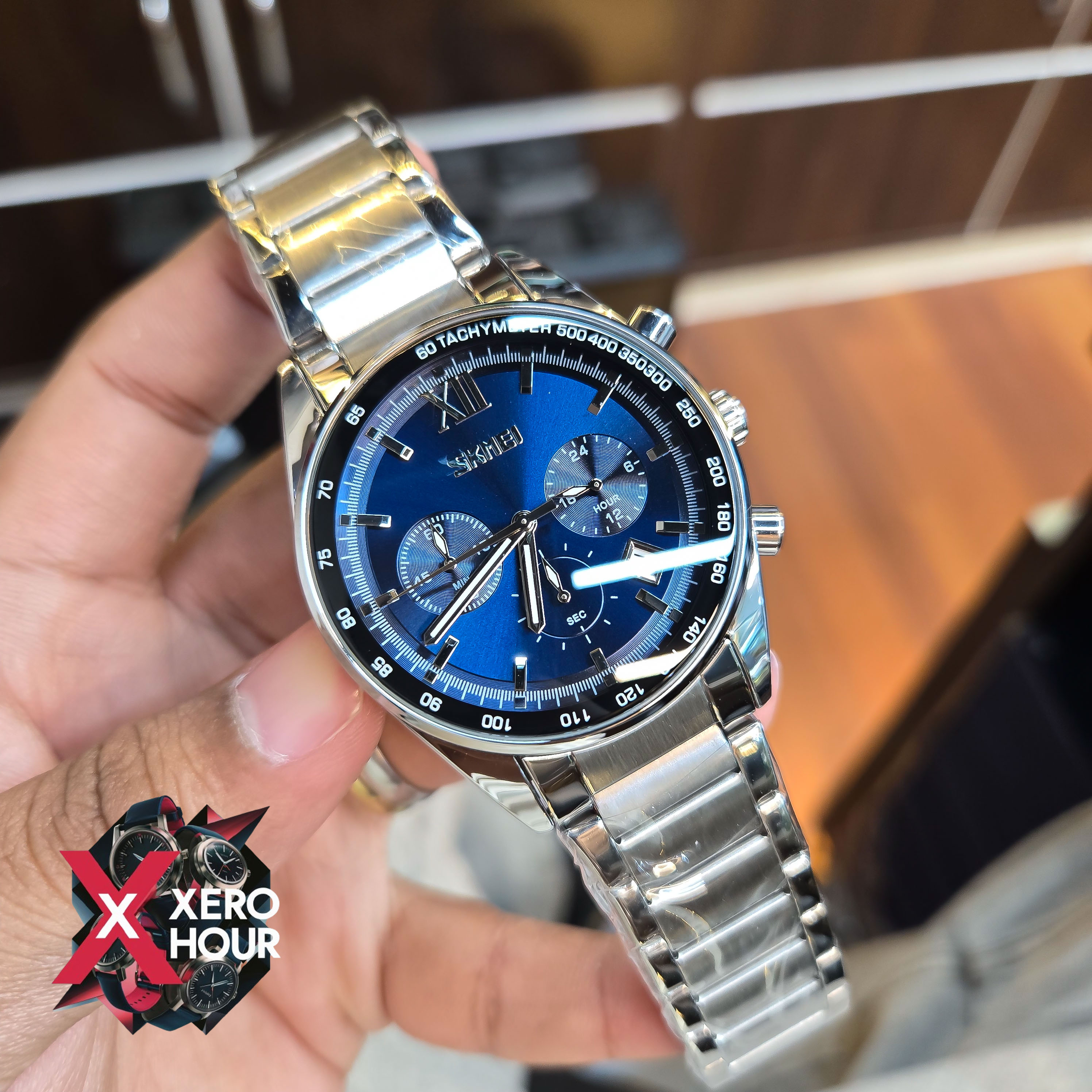 SKMEI 9096 Men’s Fashion Japan Movt Quartz Watch Stainless Steel | Black, White,Blue_img_3