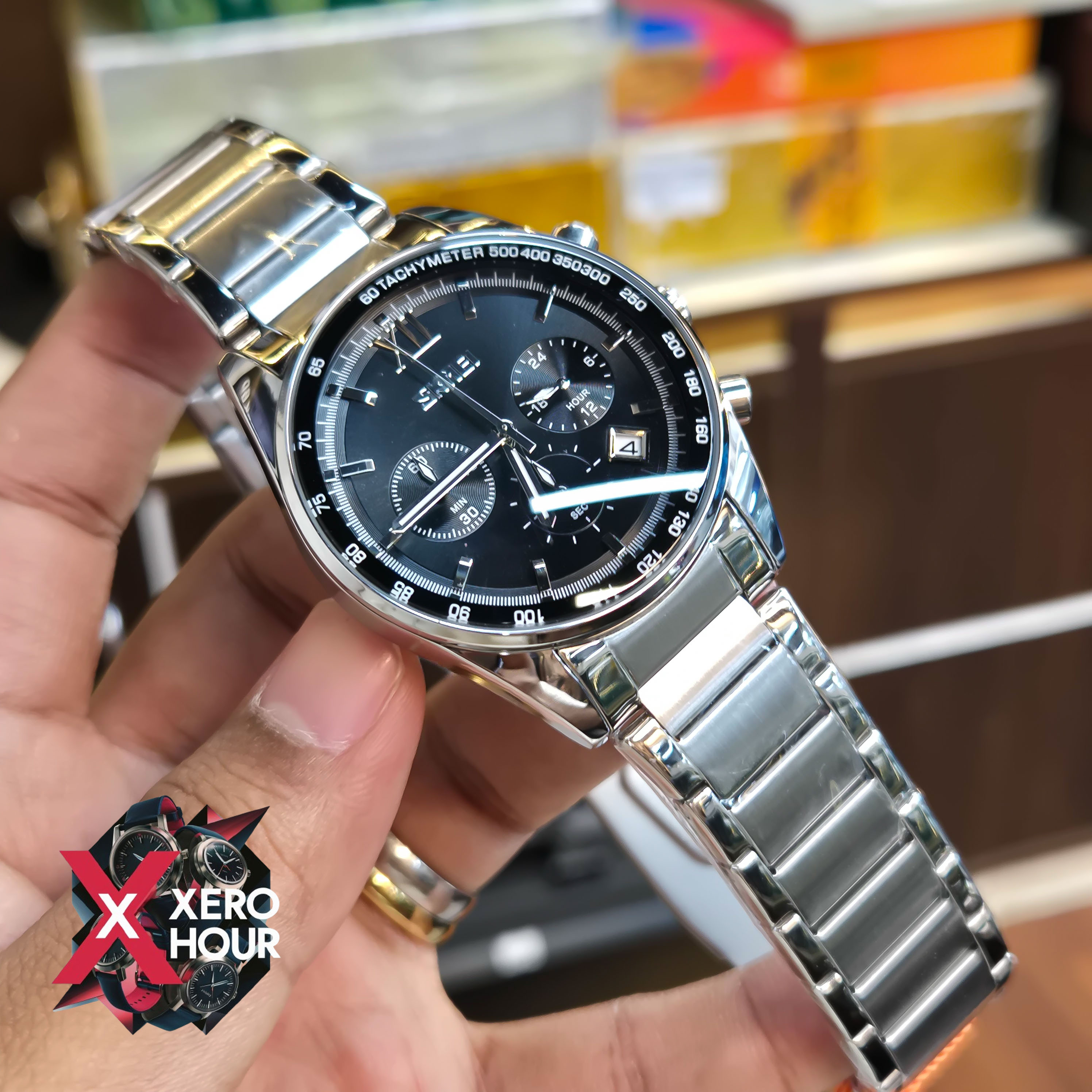 SKMEI 9096 Men’s Fashion Japan Movt Quartz Watch Stainless Steel | Black, White,Blue_img_4