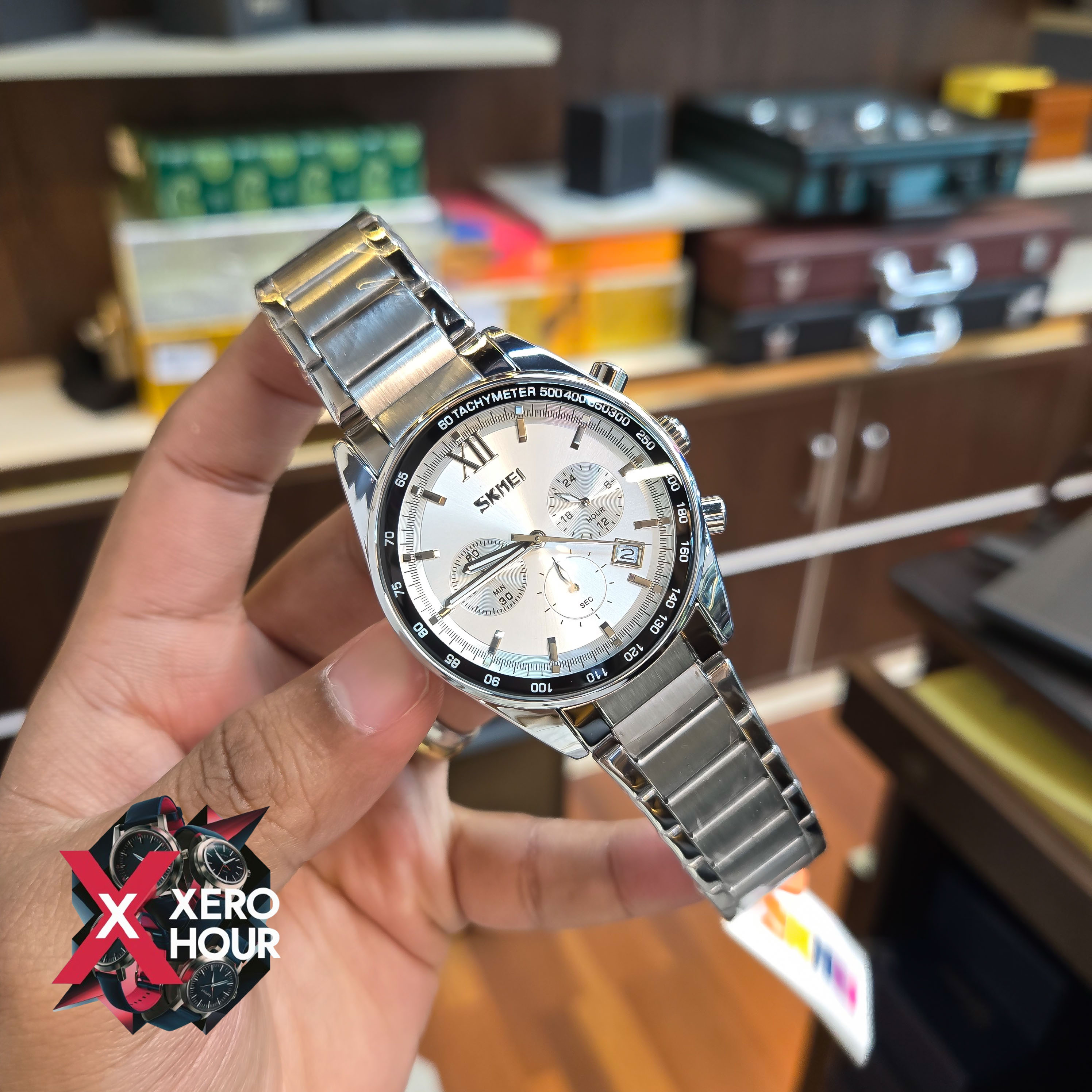 SKMEI 9096 Men’s Fashion Japan Movt Quartz Watch Stainless Steel | Black, White,Blue_img_2