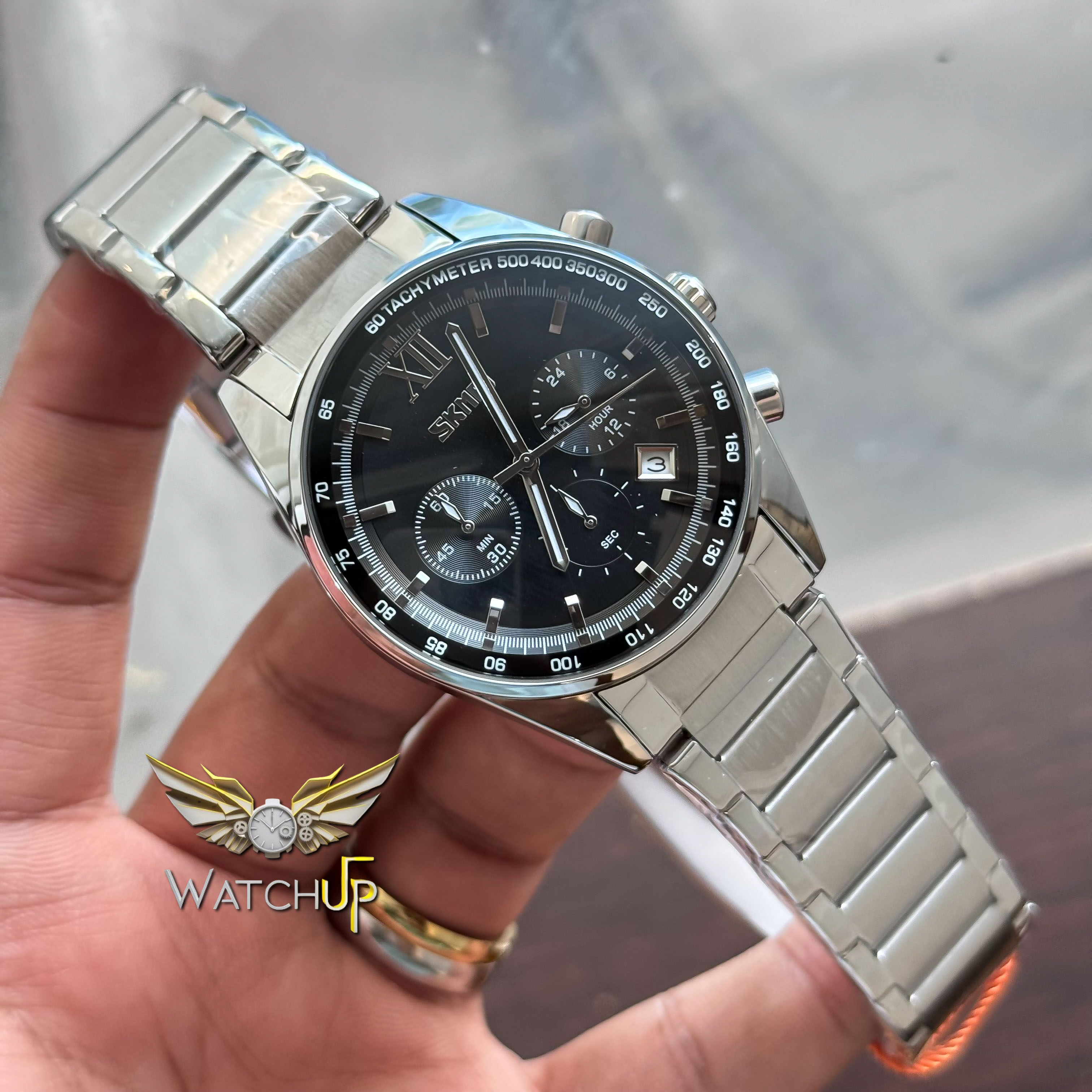 SKMEI 9096 Men’s Fashion Japan Movt Quartz Watch Stainless Steel | Black, White,Blue_img_7