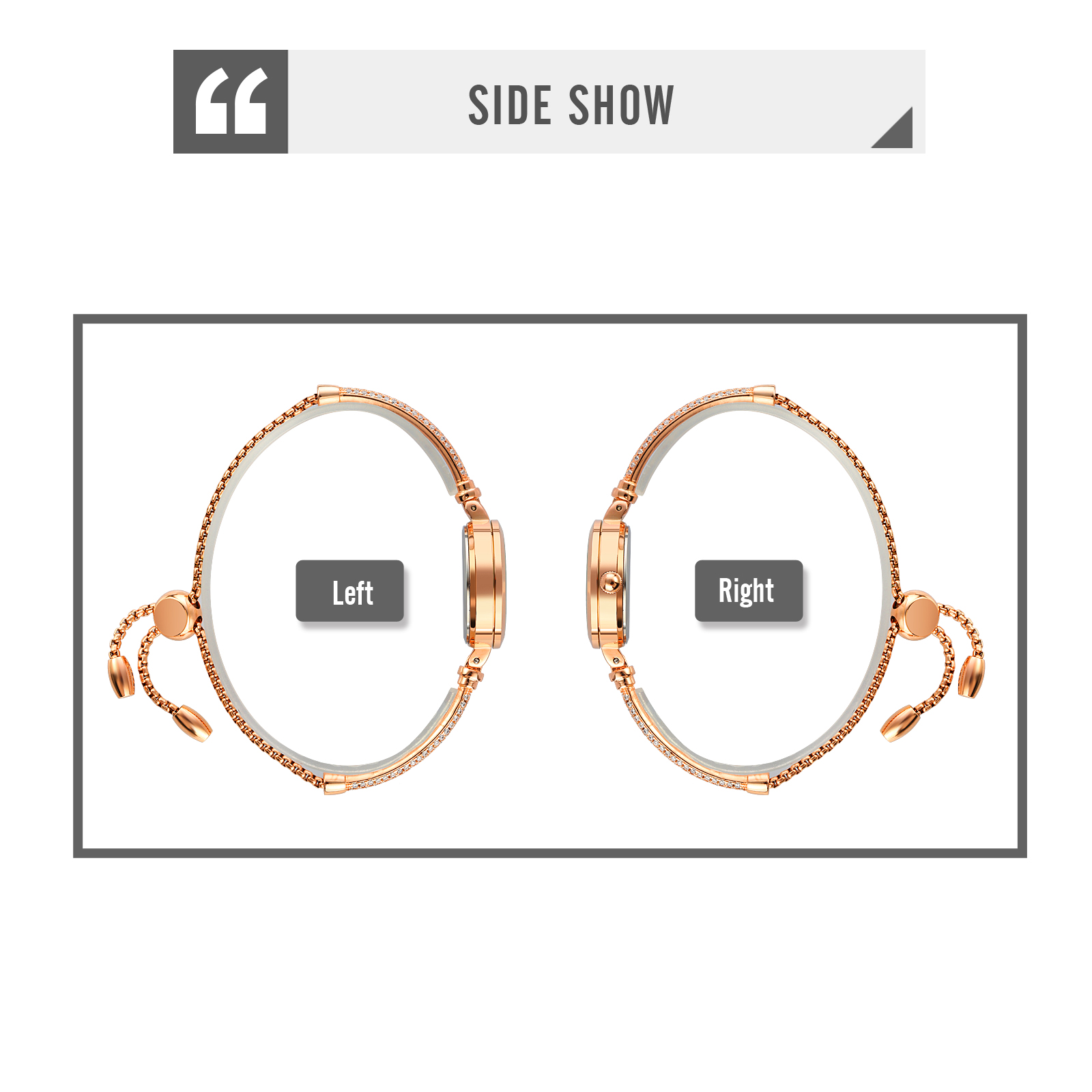 SKMEI 1805 Ladies Diamond Bracelet Watch - Silver Dial- Rose Golden Bezel- Stone+Rose Golden Chain- TF Code SK414CF_img_4