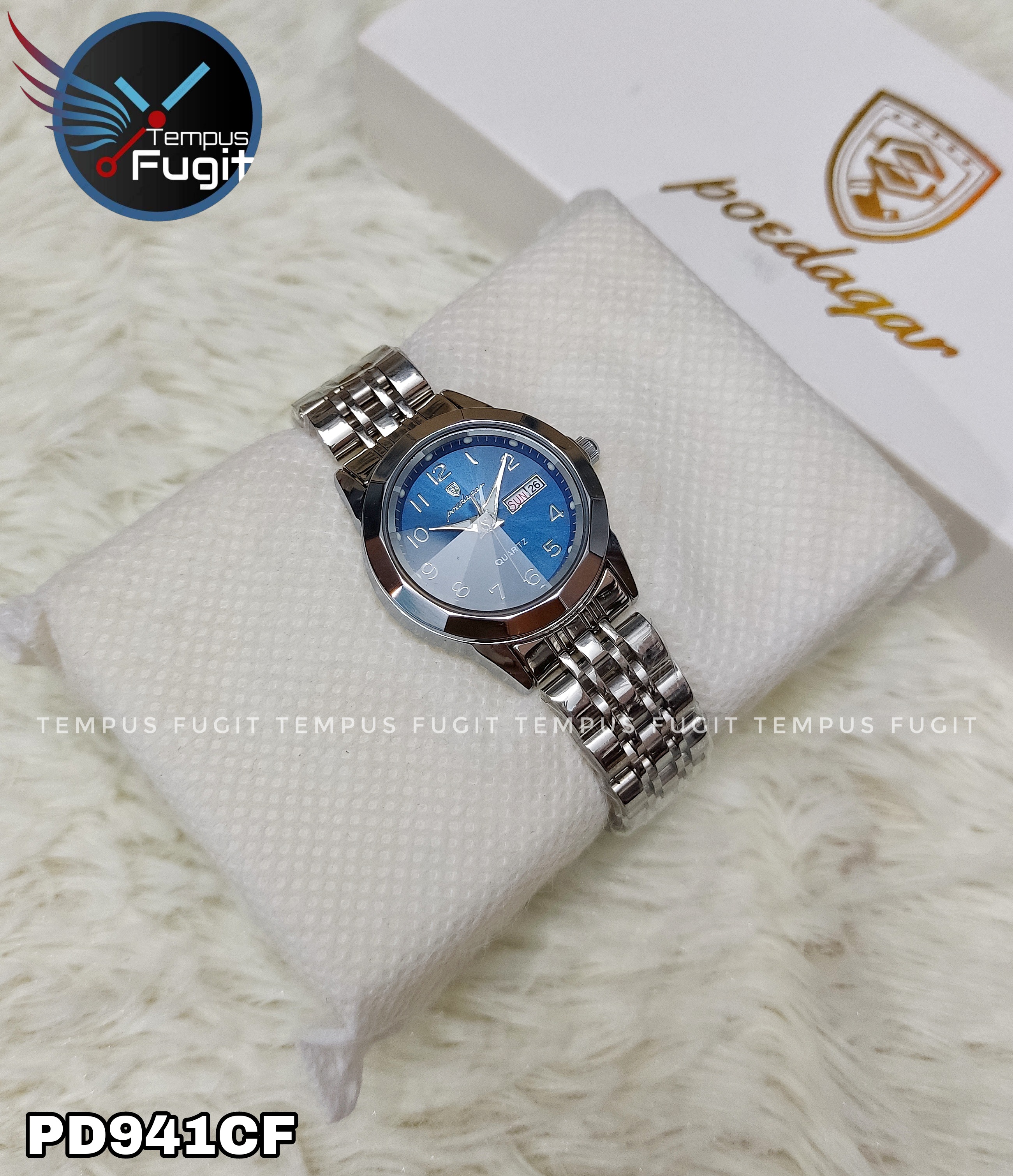 Poedagar 3078 Ladies Chain Watch- Blue Dial- Silver Bezel- Silver Chain- TF Code PD941CF_img_8
