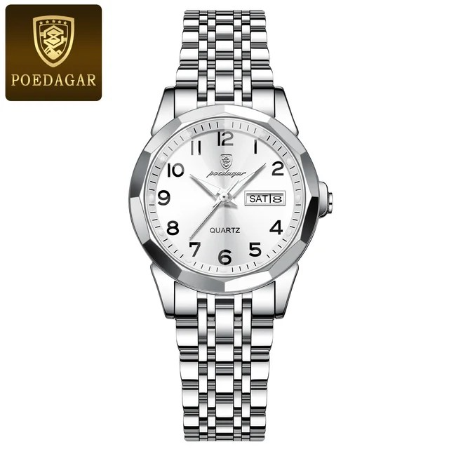 Poedagar 3078 Ladies Chain Watch- Silver Dial- Silver Bezel- Silver Chain- TF Code PD939CF_img_0