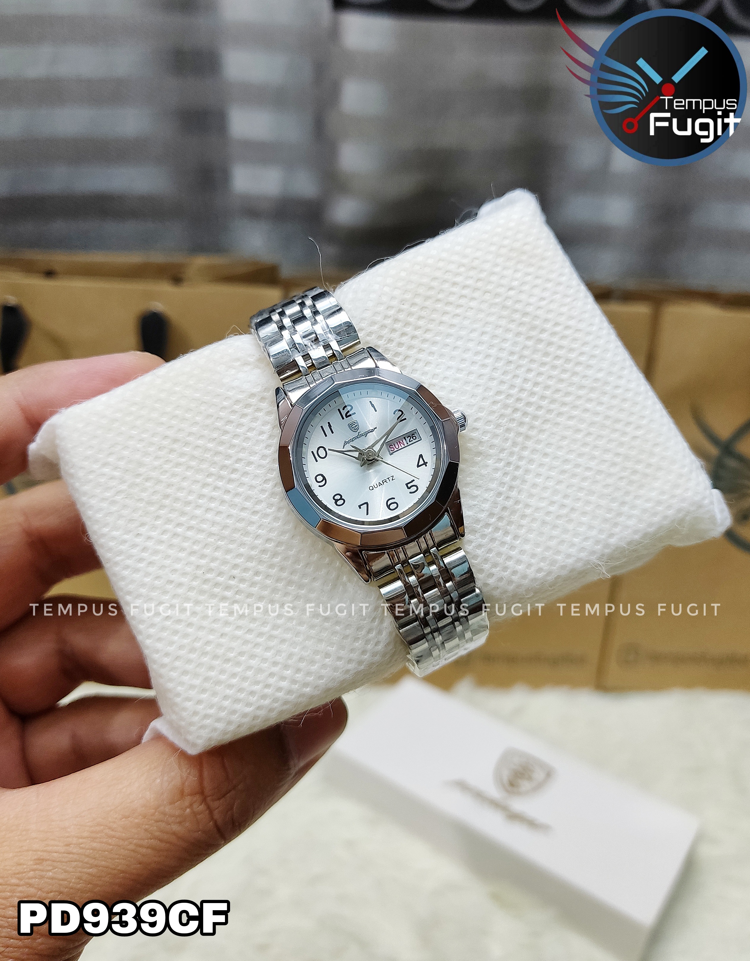 Poedagar 3078 Ladies Chain Watch- Silver Dial- Silver Bezel- Silver Chain- TF Code PD939CF_img_3