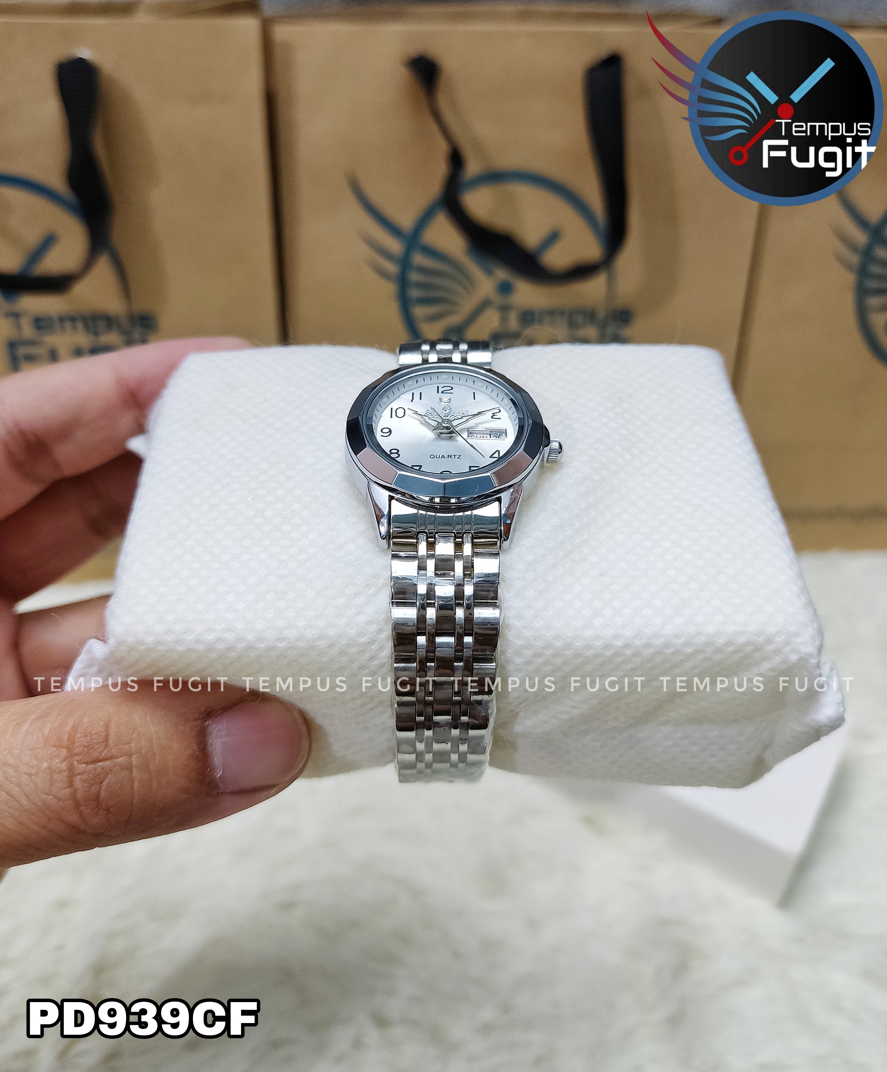 Poedagar 3078 Ladies Chain Watch- Silver Dial- Silver Bezel- Silver Chain- TF Code PD939CF_img_5