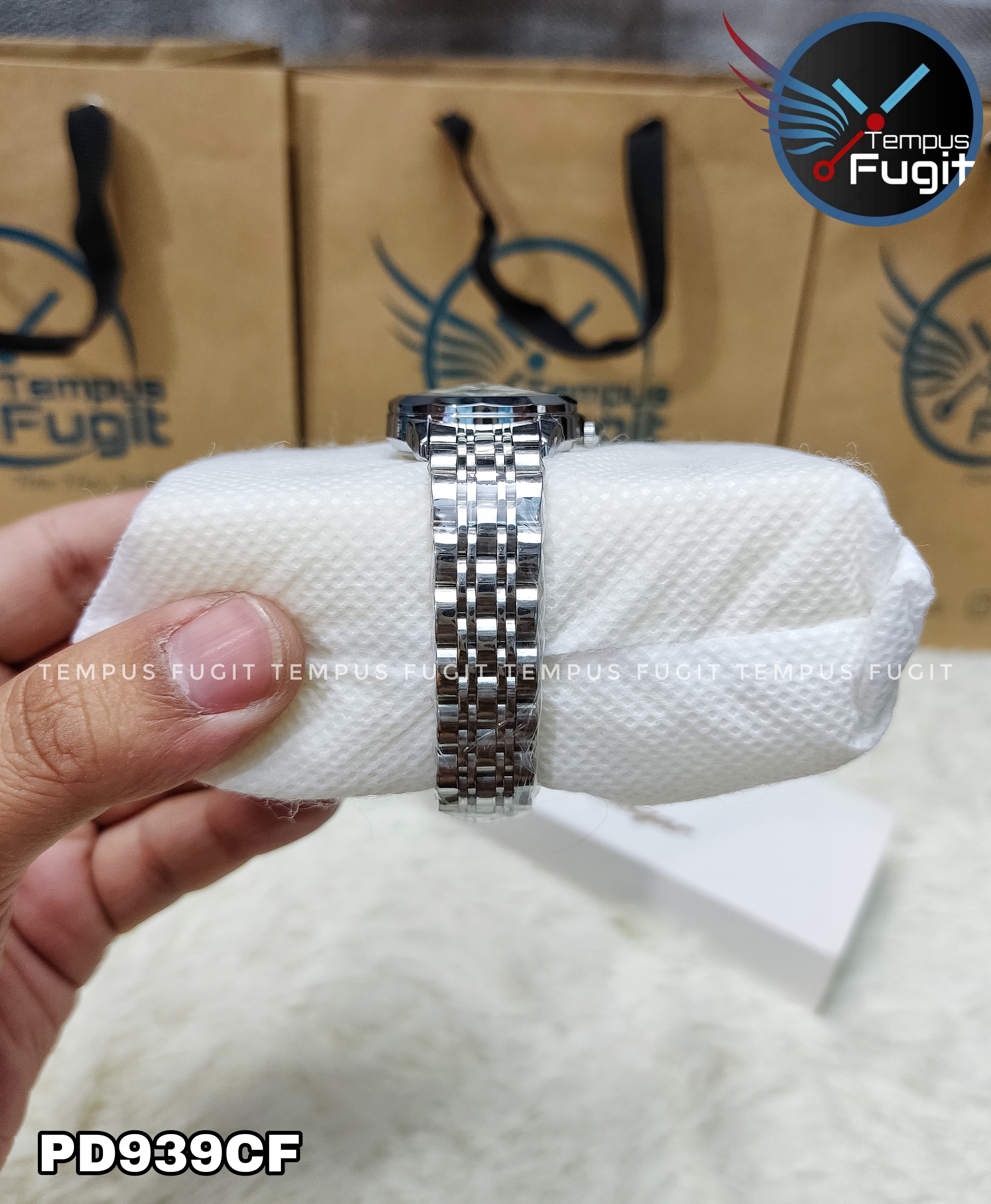 Poedagar 3078 Ladies Chain Watch- Silver Dial- Silver Bezel- Silver Chain- TF Code PD939CF_img_6