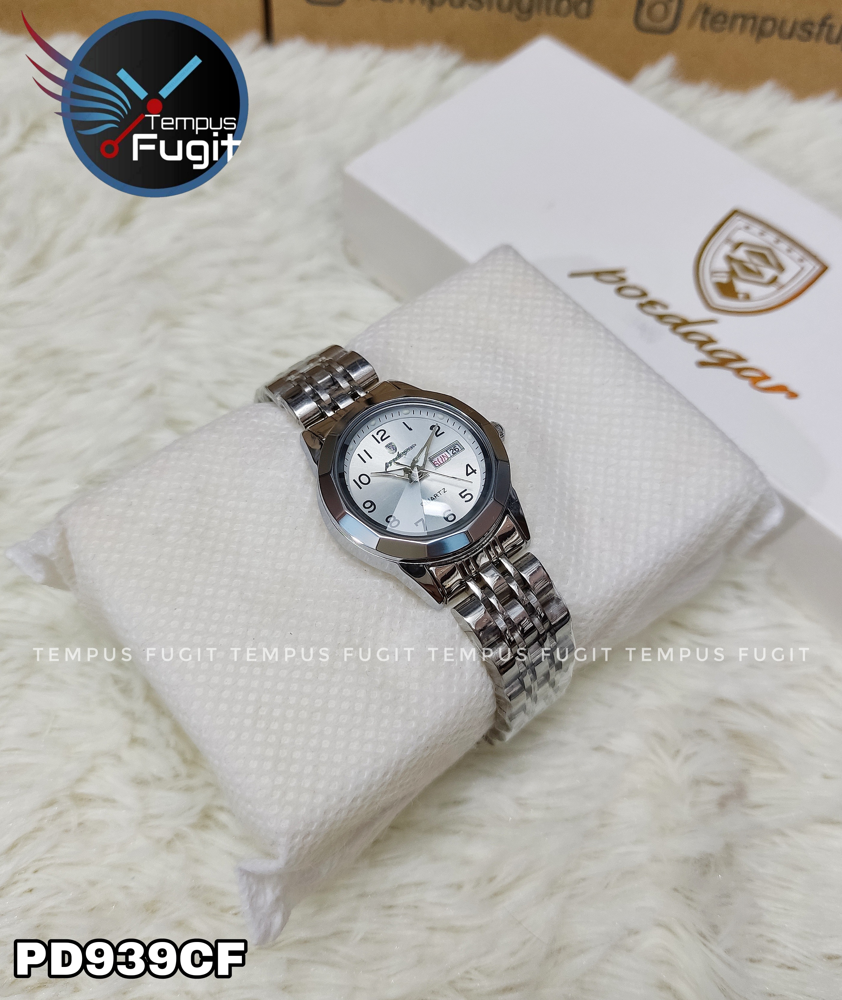 Poedagar 3078 Ladies Chain Watch- Silver Dial- Silver Bezel- Silver Chain- TF Code PD939CF_img_8