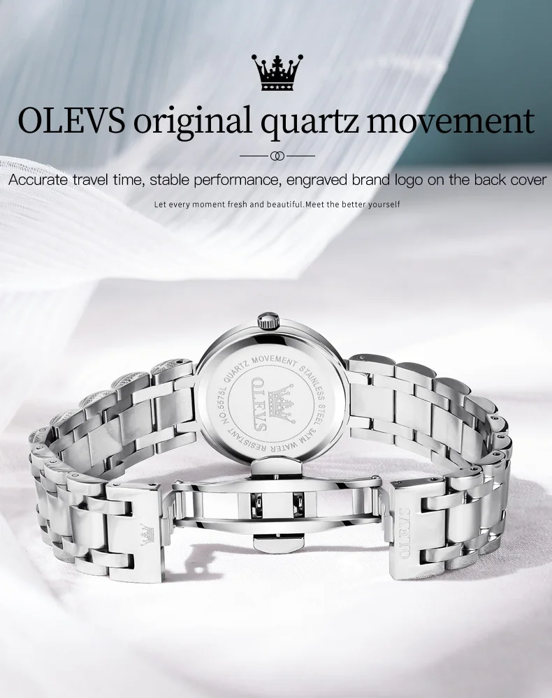 OLEVS 5575 Ladies Chain Watch- Pink Dial- Silver Bezel- Silver Chain- TF Code OL945CF_img_10