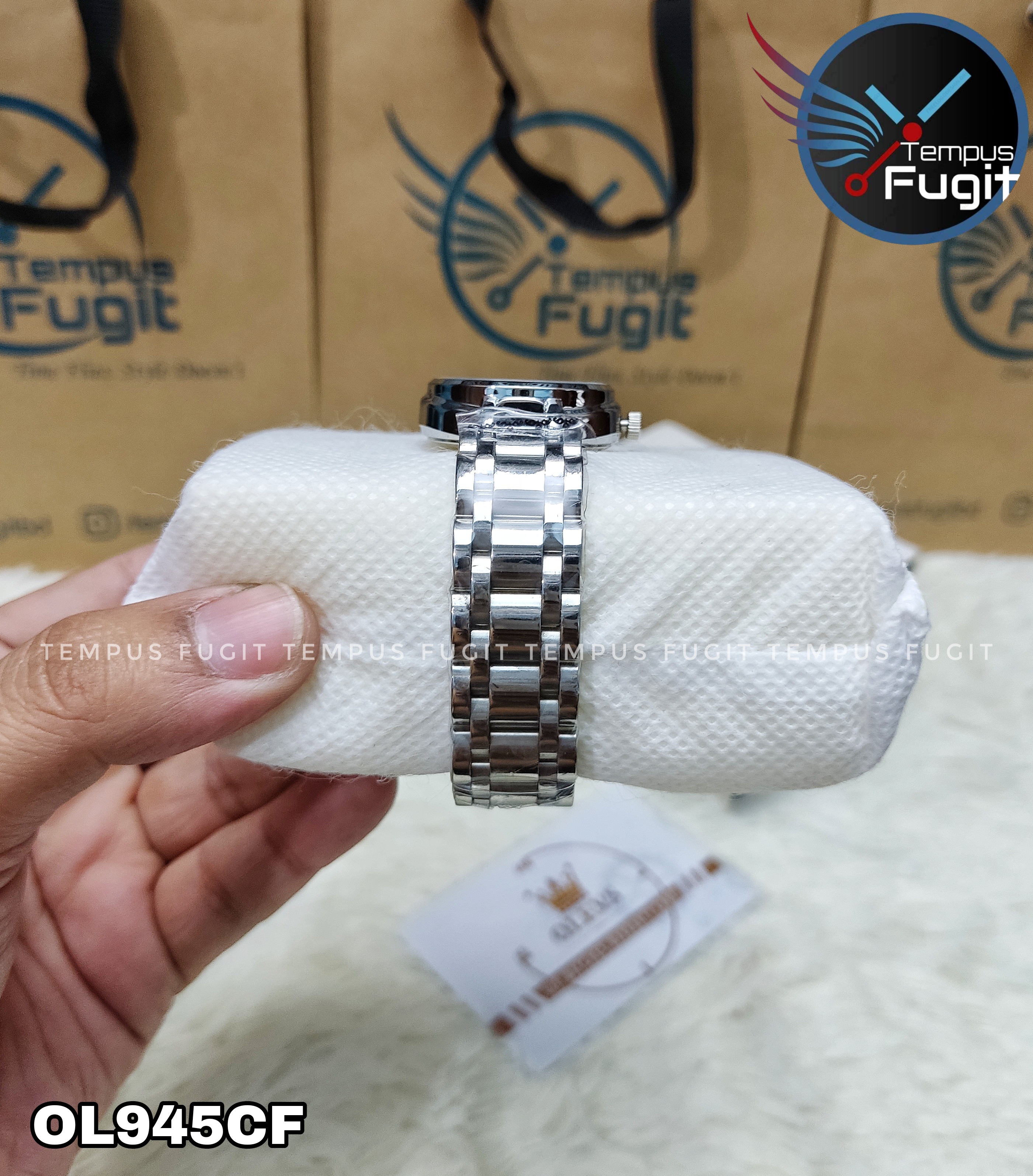 OLEVS 5575 Ladies Chain Watch- Pink Dial- Silver Bezel- Silver Chain- TF Code OL945CF_img_15