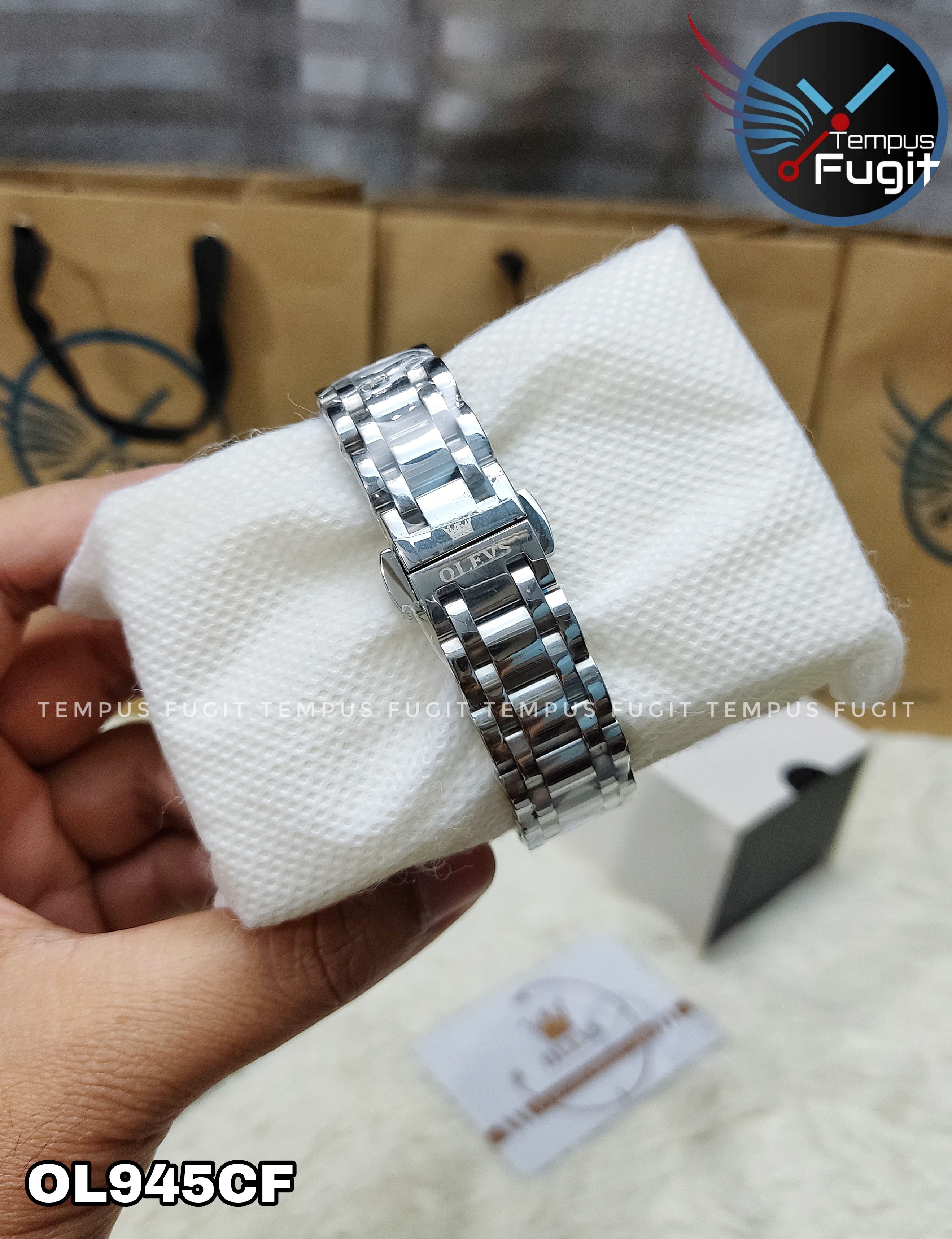 OLEVS 5575 Ladies Chain Watch- Pink Dial- Silver Bezel- Silver Chain- TF Code OL945CF_img_16