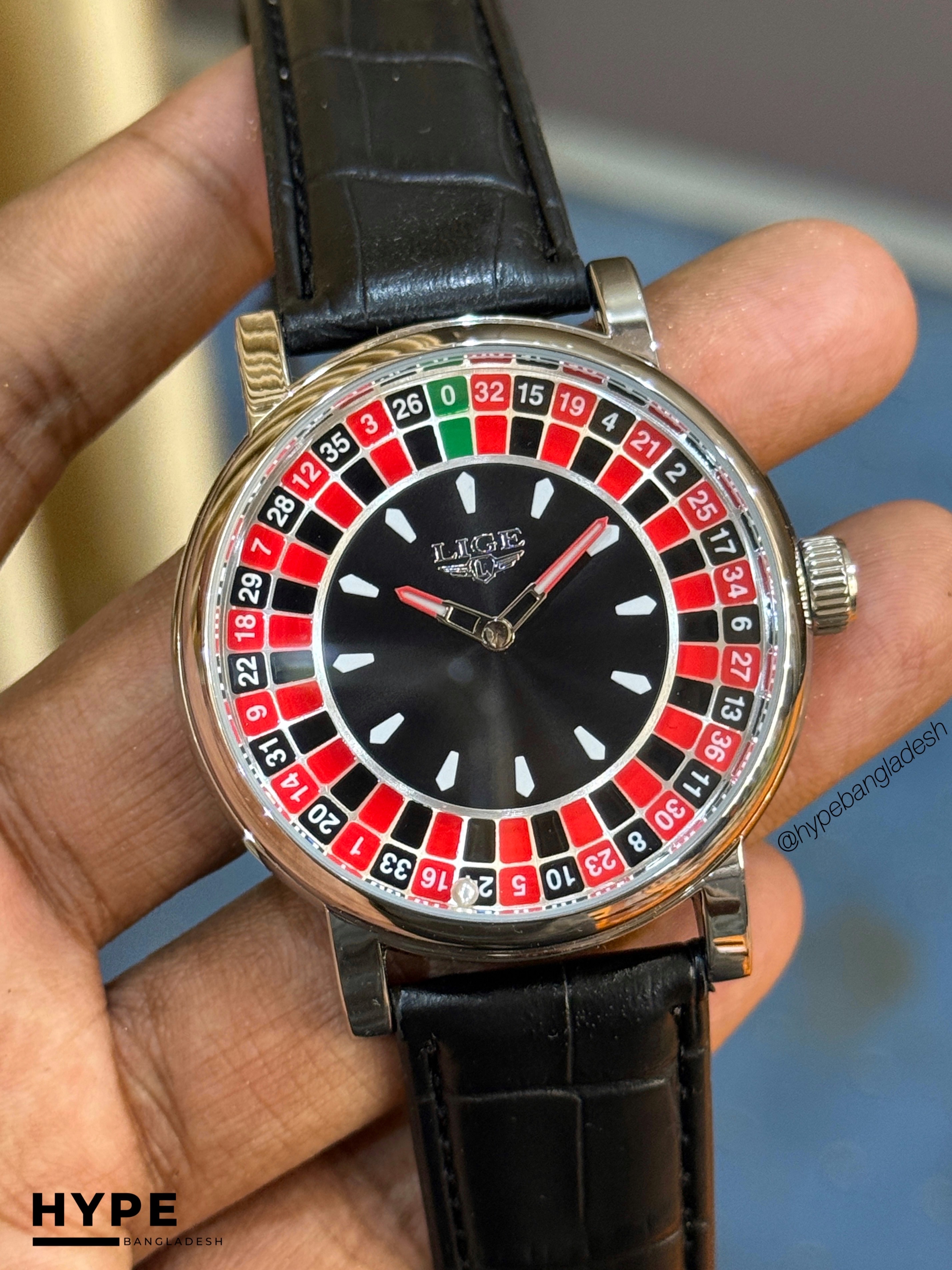 LIGE LG89161 Casino Dial Watch For Men (Black Belt)_img_2