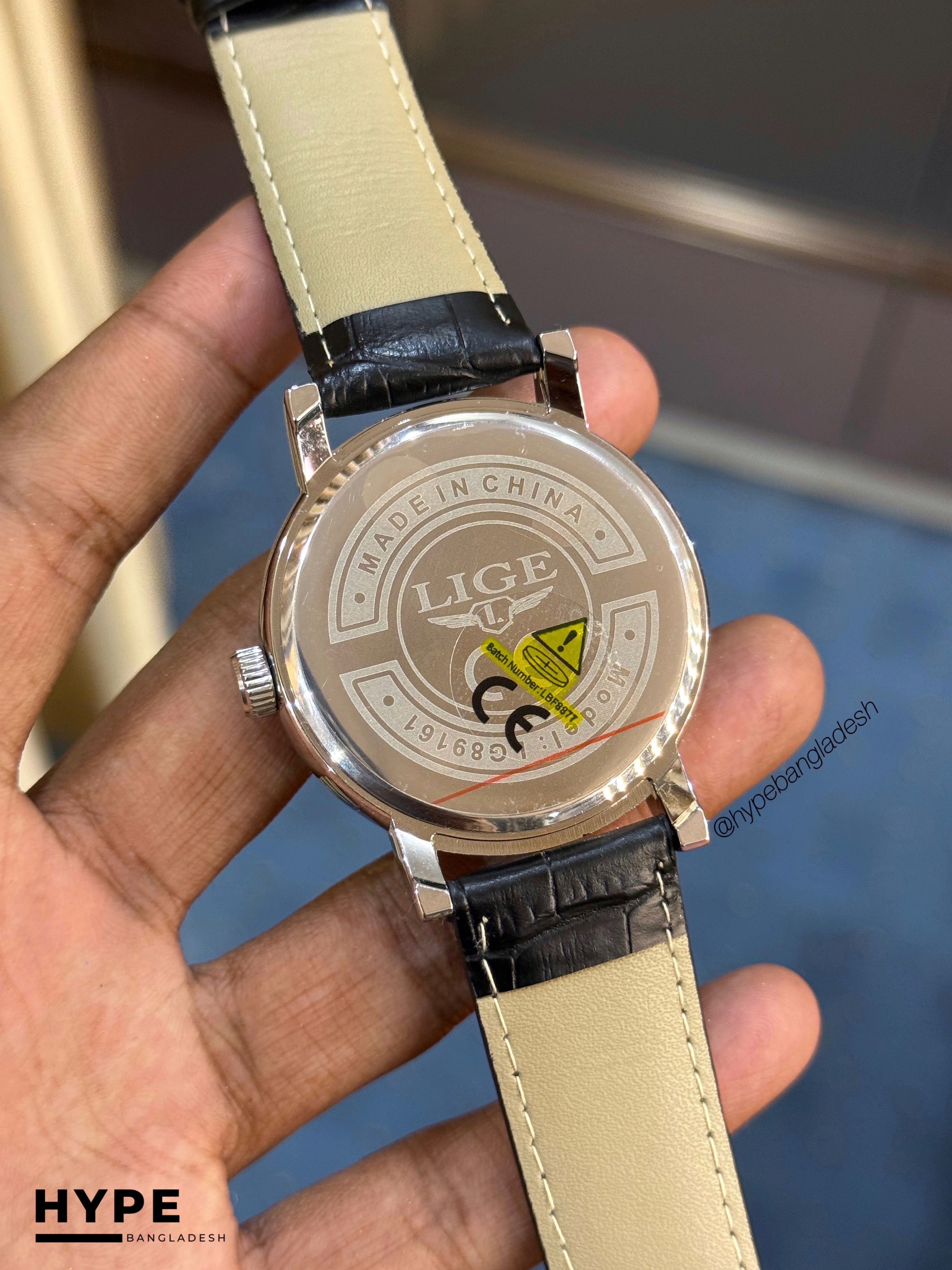 LIGE LG89161 Casino Dial Watch For Men (Black Belt)_img_4