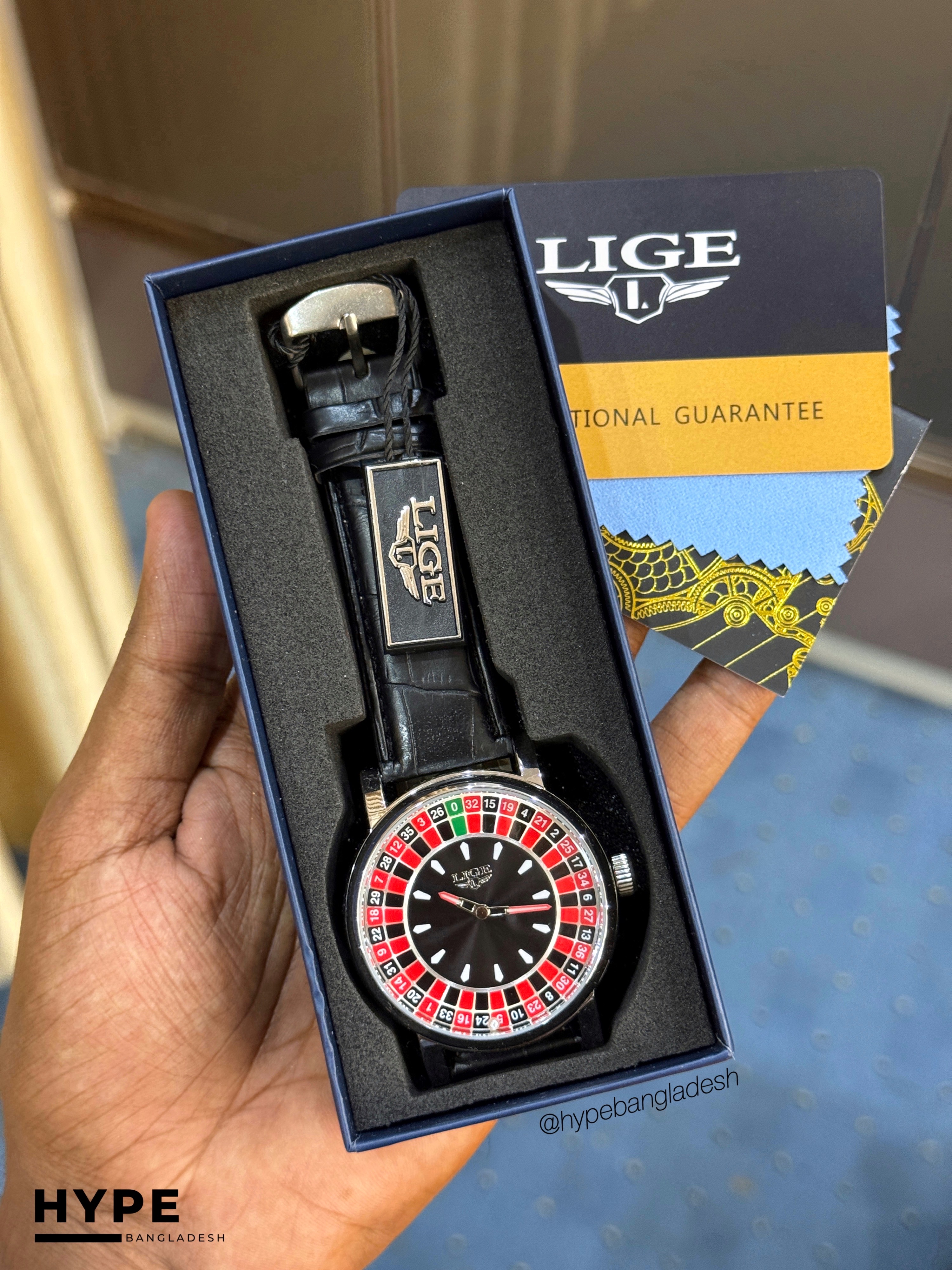 LIGE LG89161 Casino Dial Watch For Men (Black Belt)_img_5