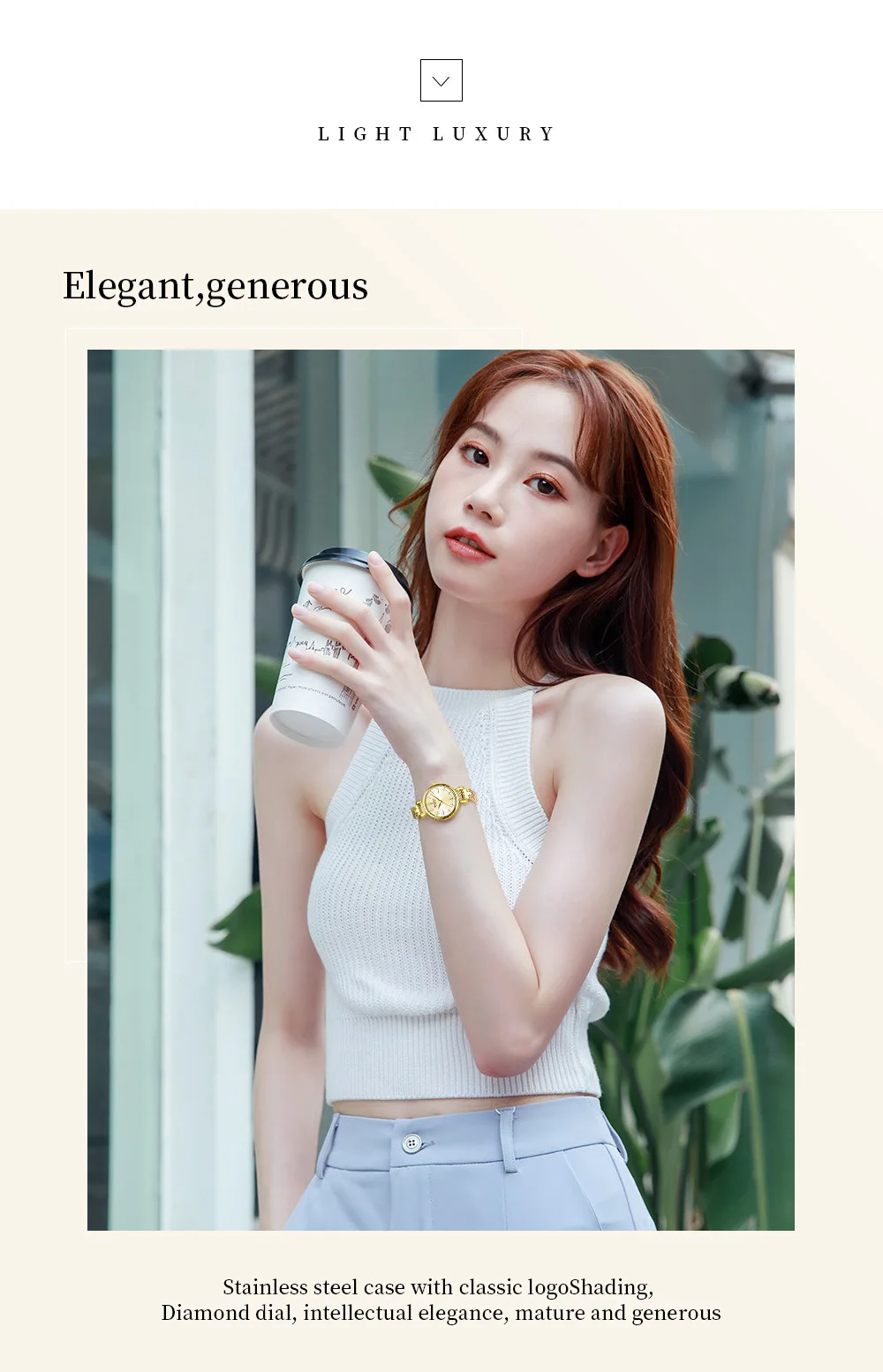 Curren 9098 Ladies Chain Watch- Golden Dial- Golden Bezel- Golden Chain- TF Code CR942CF_img_3