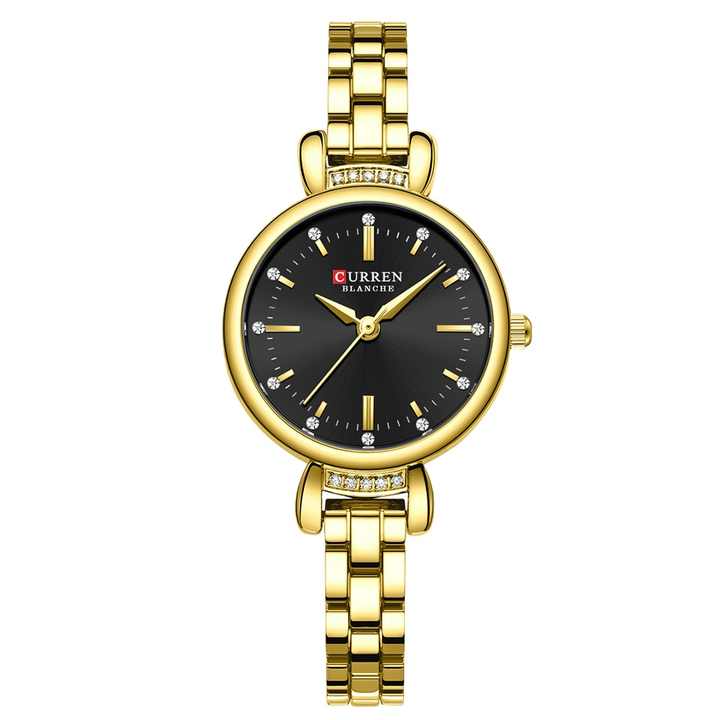 Curren 9098 Ladies Chain Watch- Black Dial- Golden Bezel- Golden Chain- TF Code CR944CF_img_0