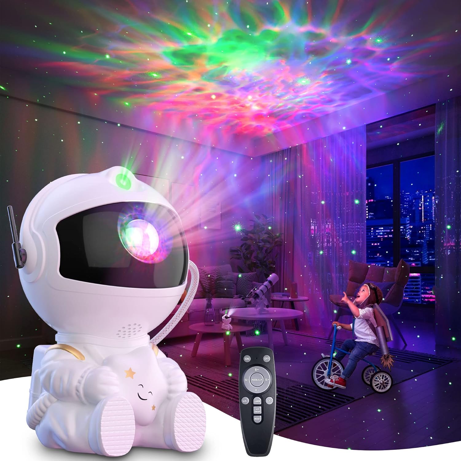 Astronaut Galaxy Projector Starry Night Lights Star Nebula LED Lights w/ Remote