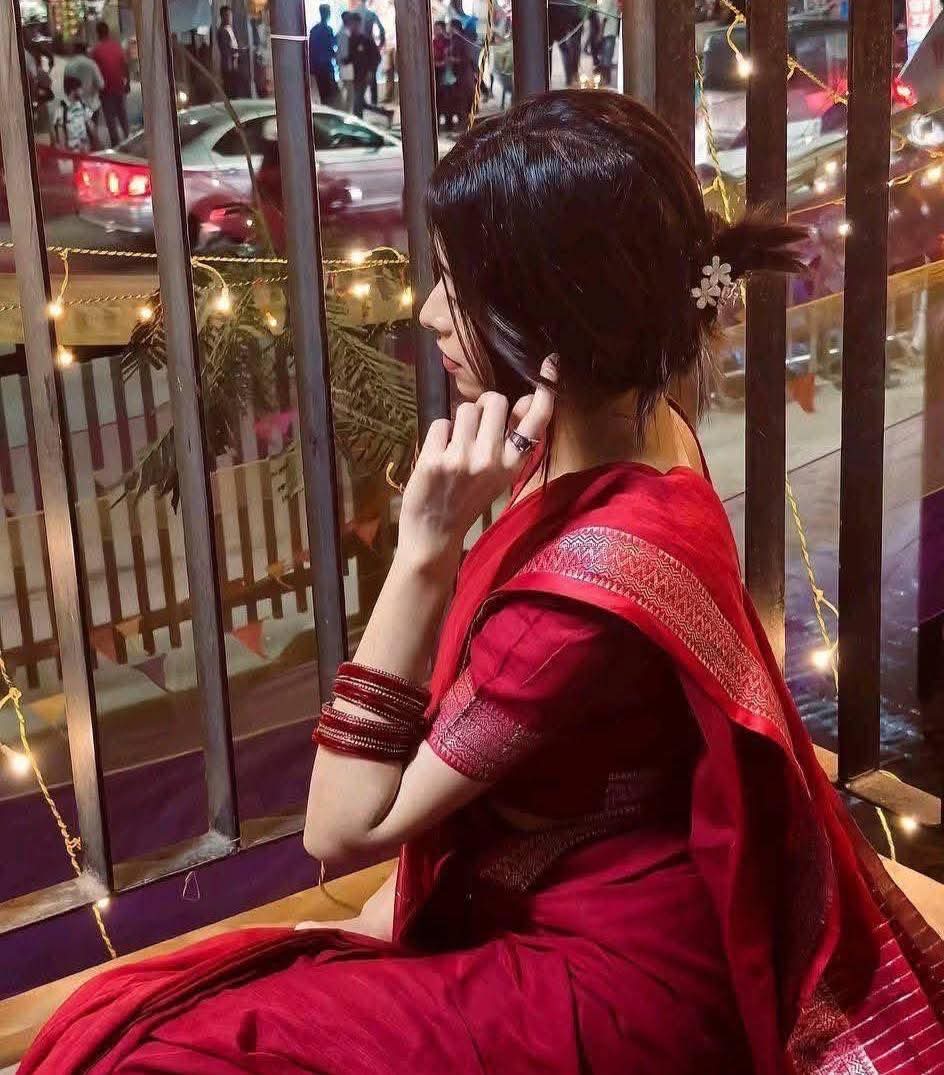 Handloom Meroon Silver pair Formal saree_img_1