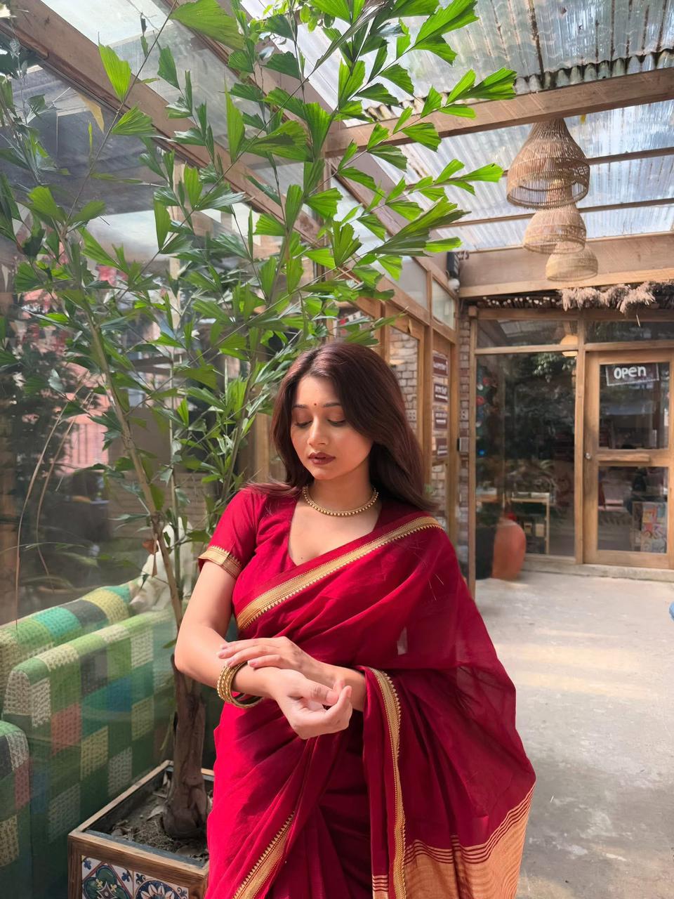 Handloom Burgundy saree_img_1