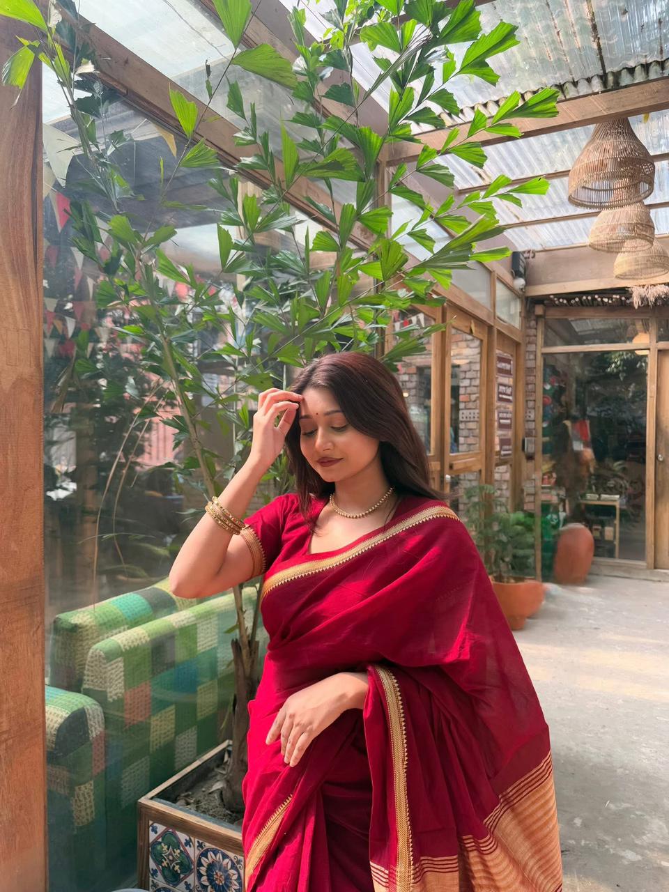 Handloom Burgundy saree_img_2