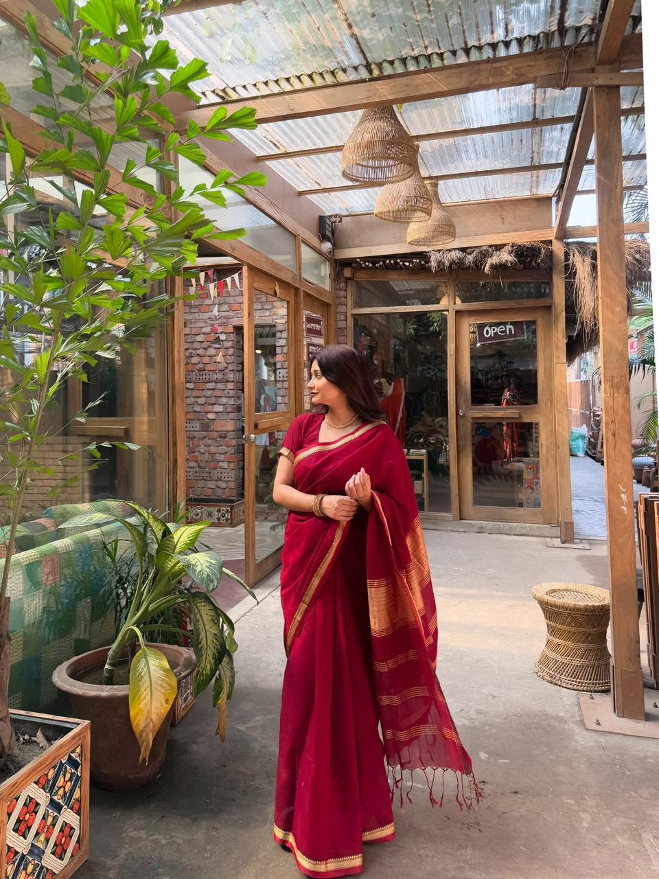 Handloom Burgundy saree_img_5