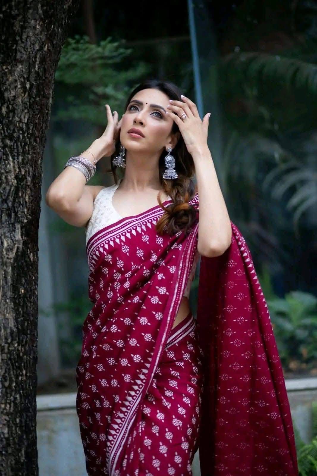 Handloom Cotton block print saree_img_3