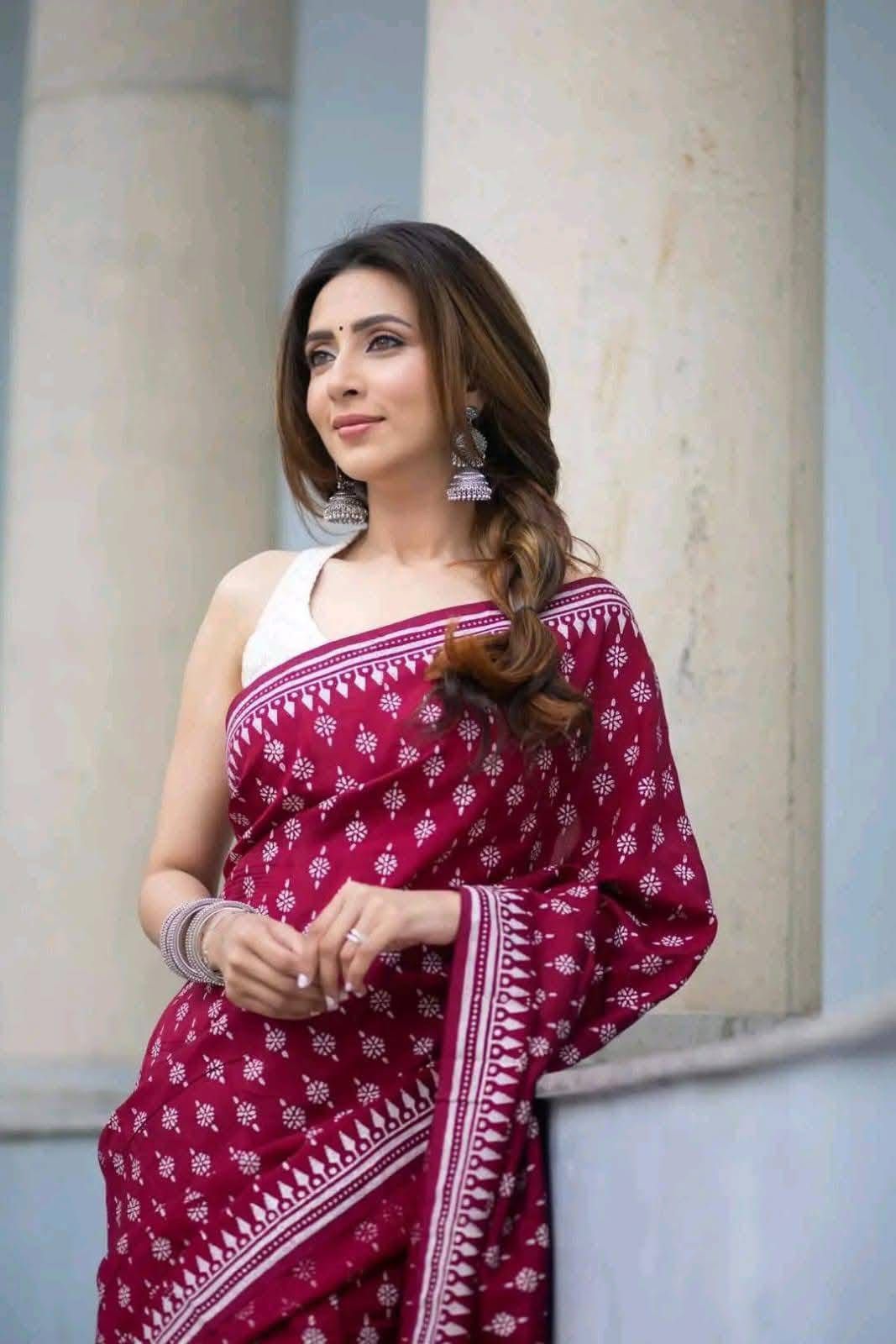 Handloom Cotton block print saree_img_5