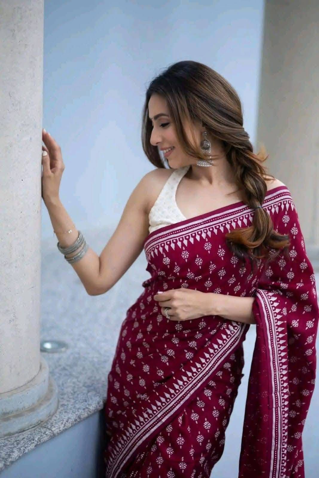 Handloom Cotton block print saree_img_11