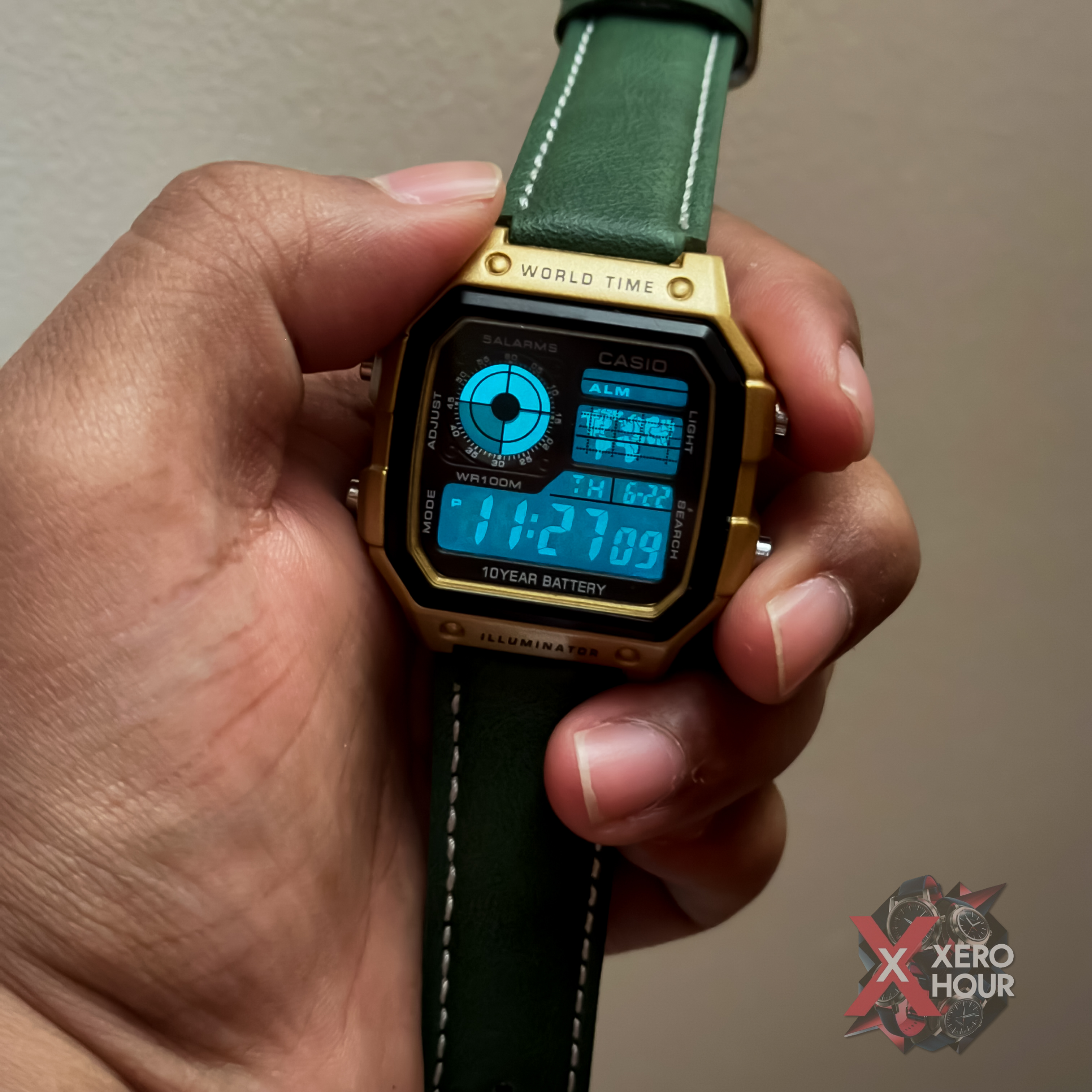 Casio AE 1200 | AA Grade | Green Leather belt_img_1